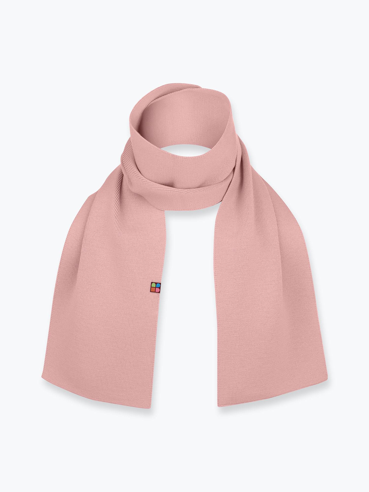 Powder pink fine knit merino wool scarf kids