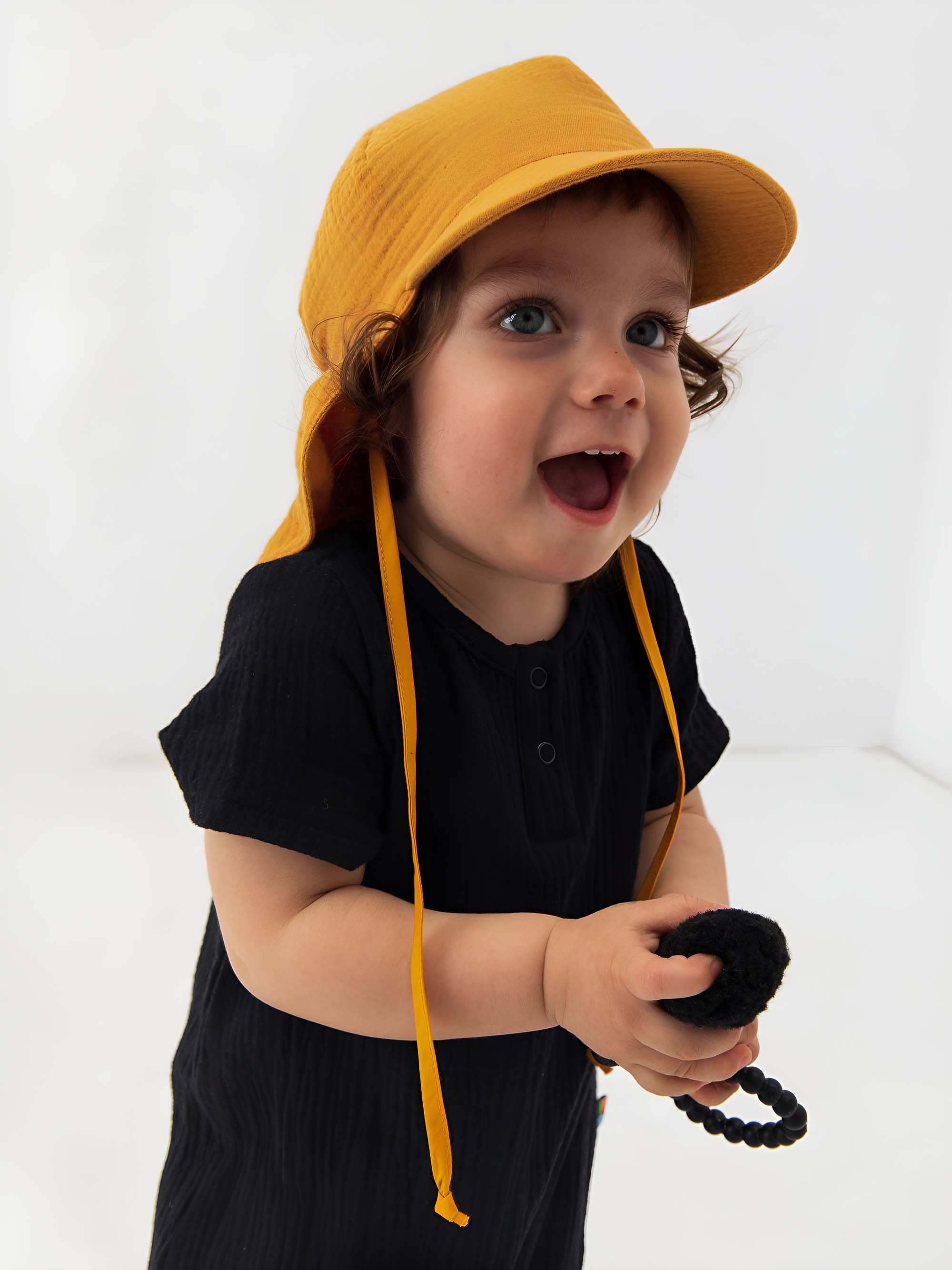 Black muslin romper Baby