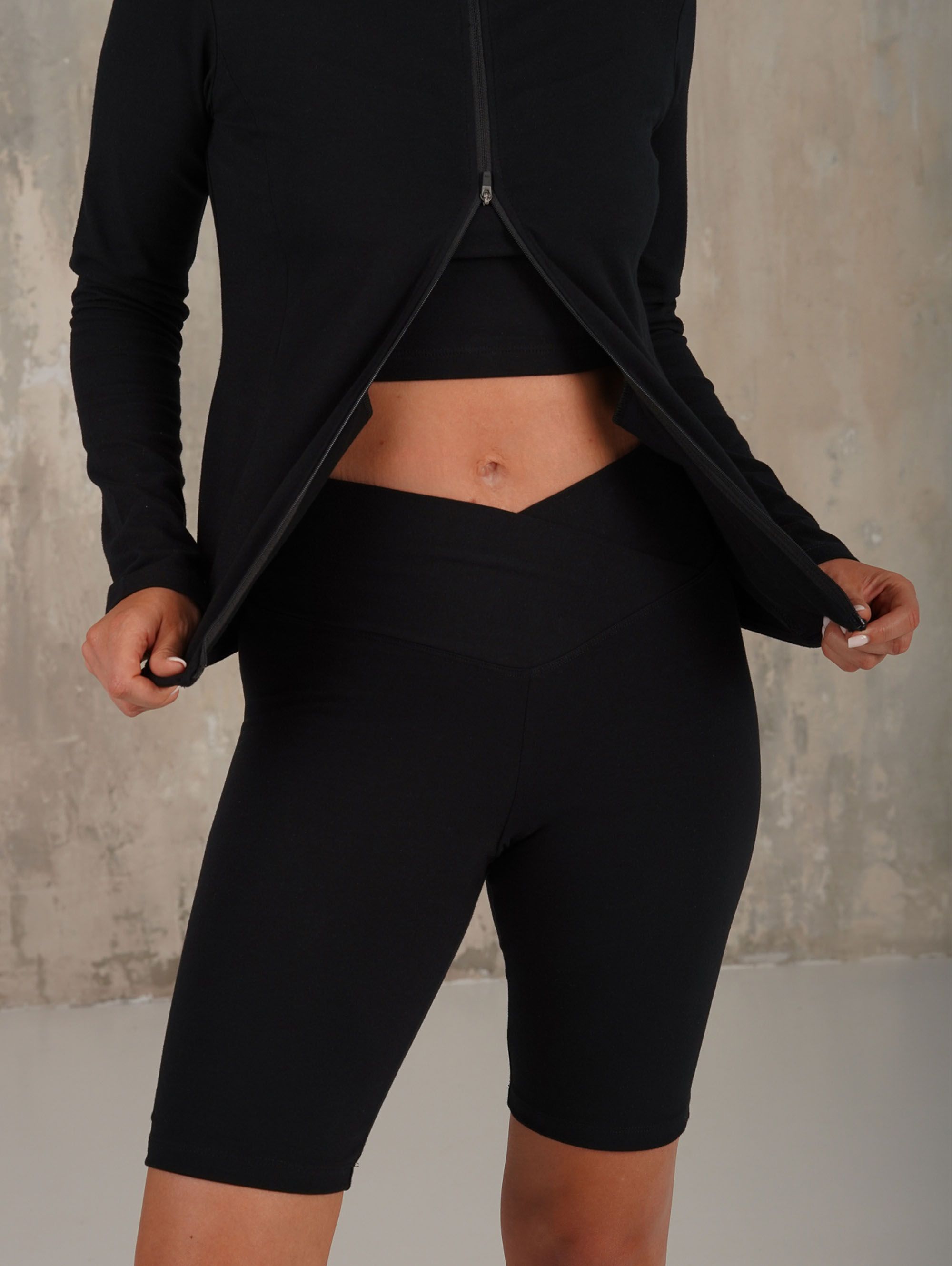 Black Active Stretch Cycling Shorts Women