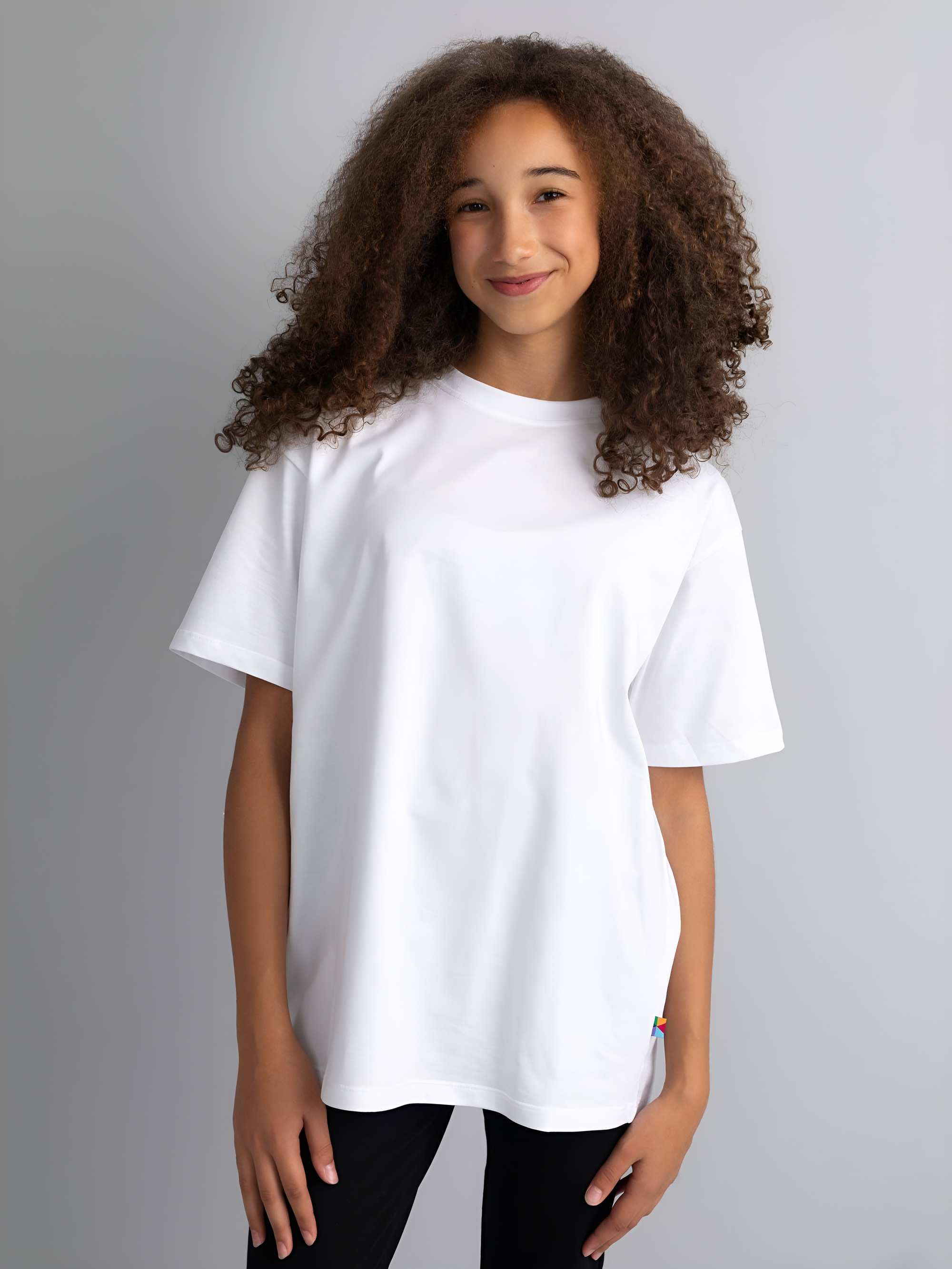 Biały T-shirt oversize Junior