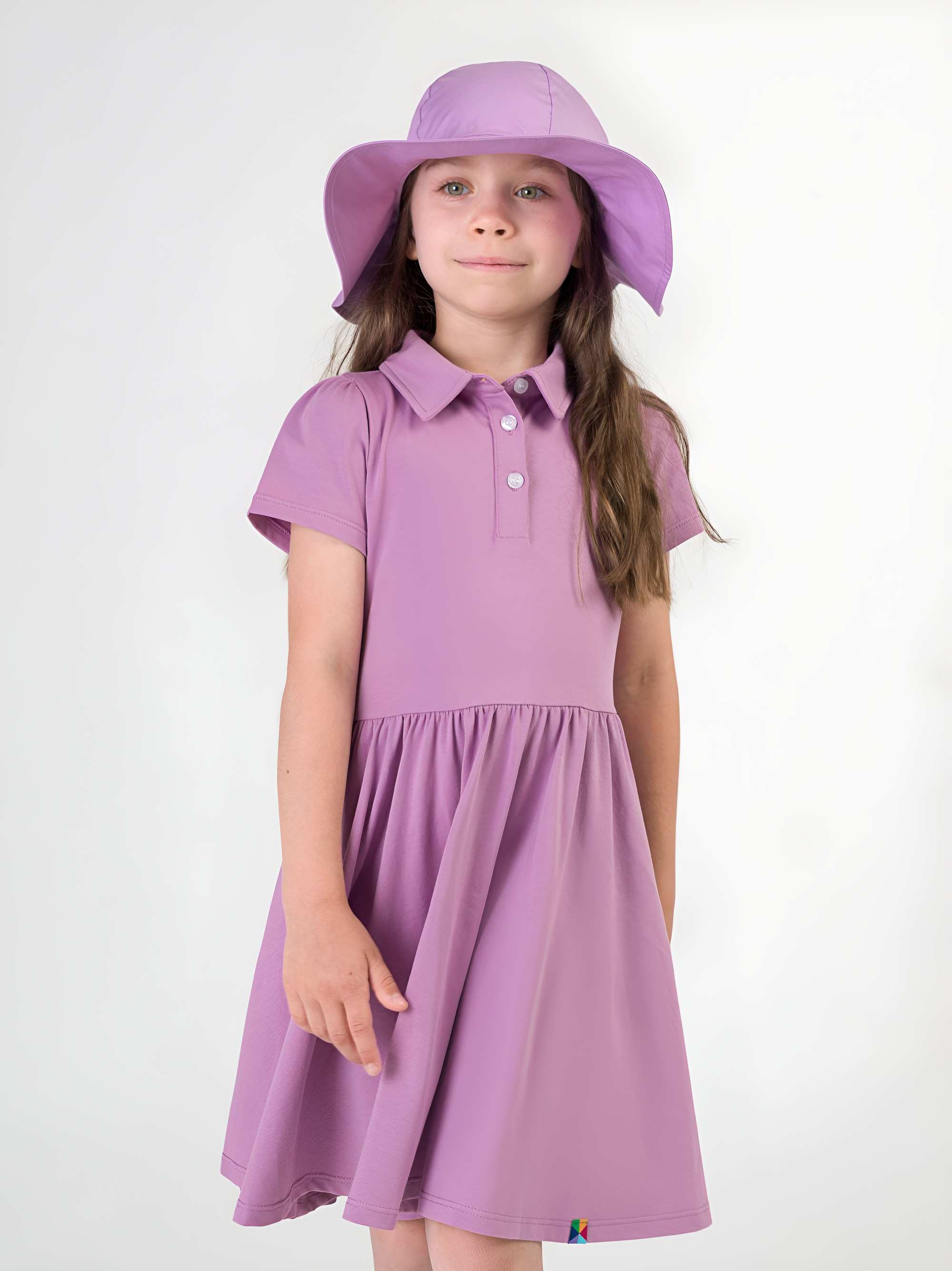 Jasnofioletowa sukienka polo