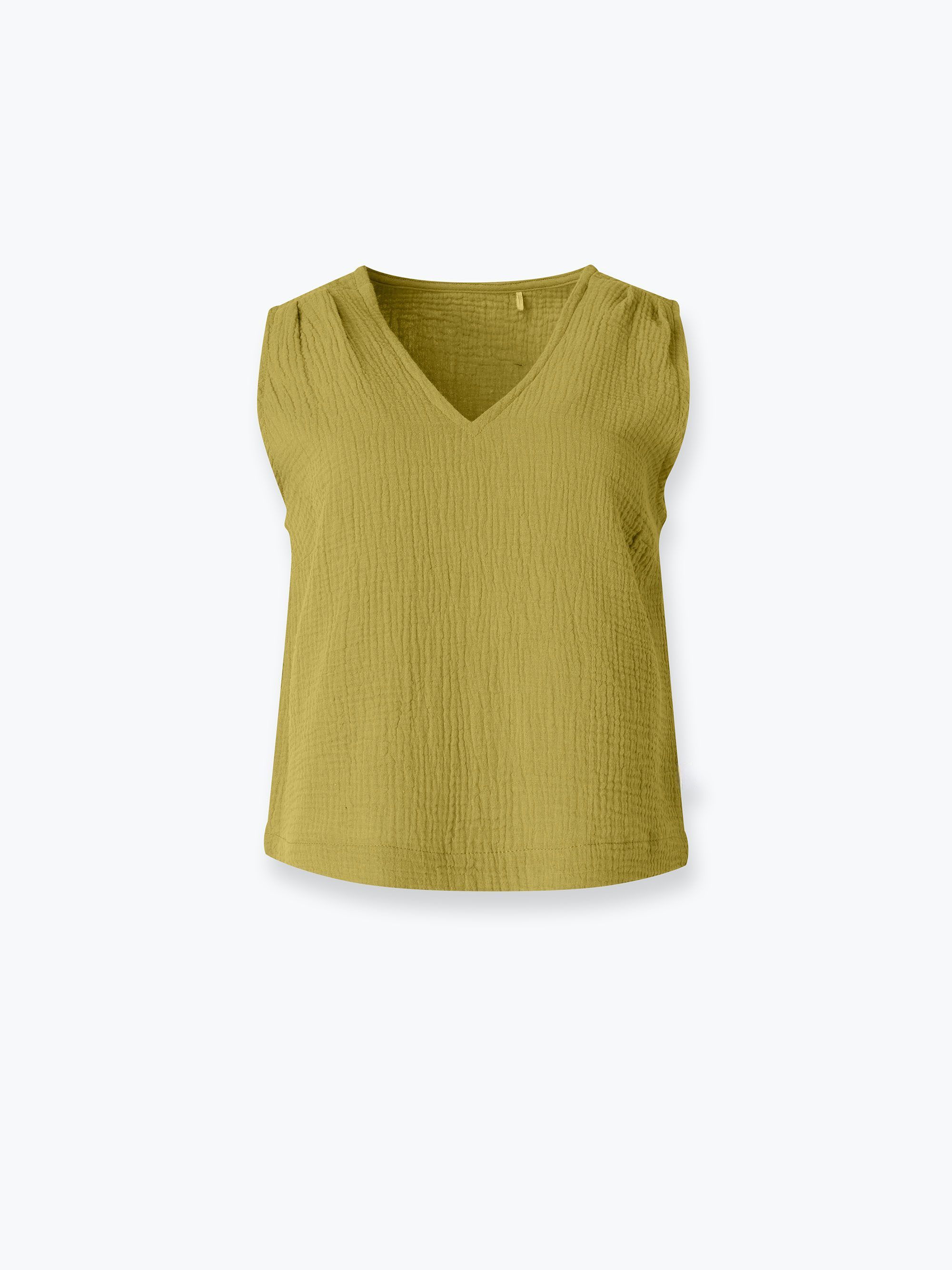 Pistacjowy top muślinowy damski