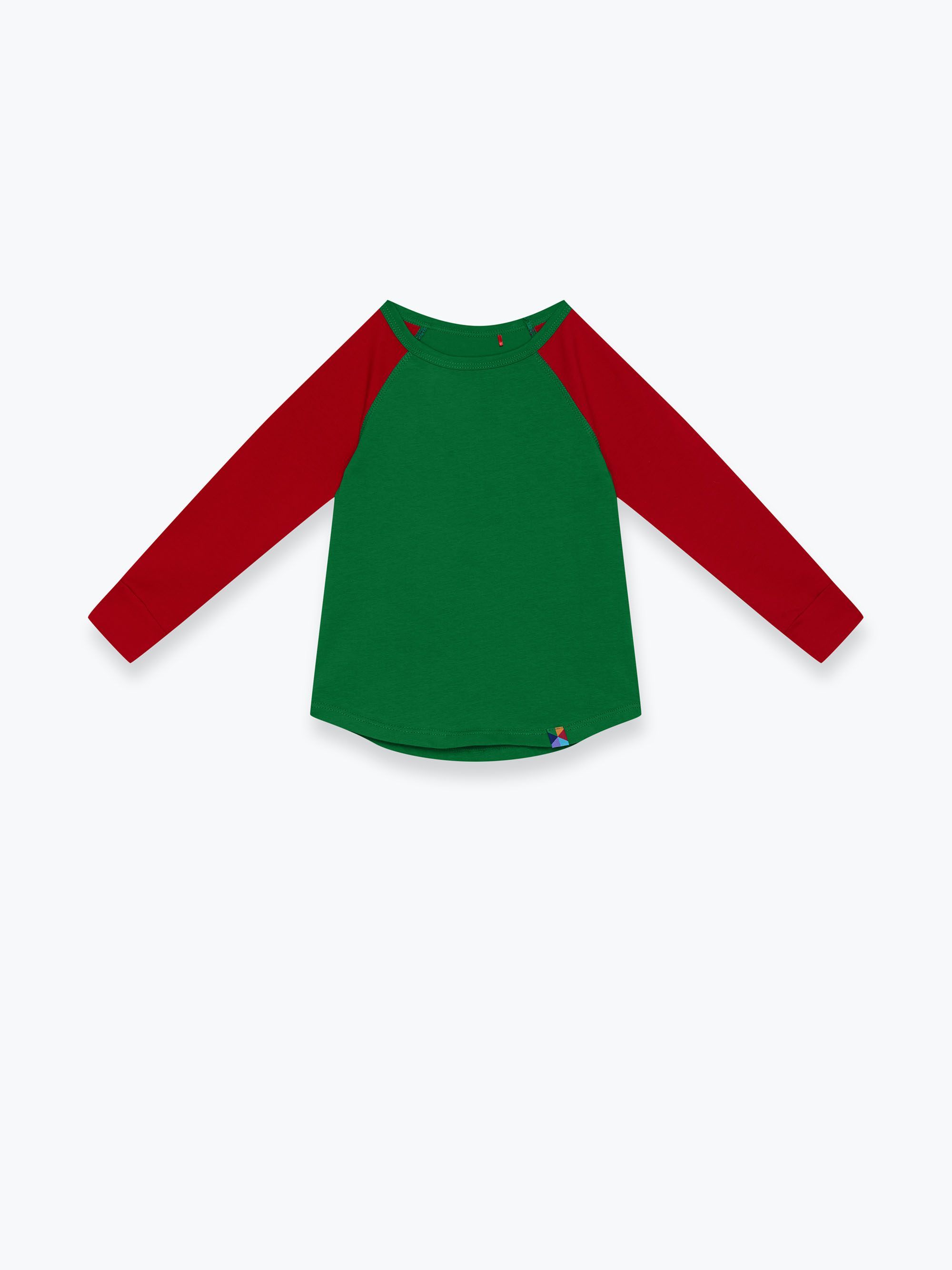 Zielono-czerwona koszulka baseball