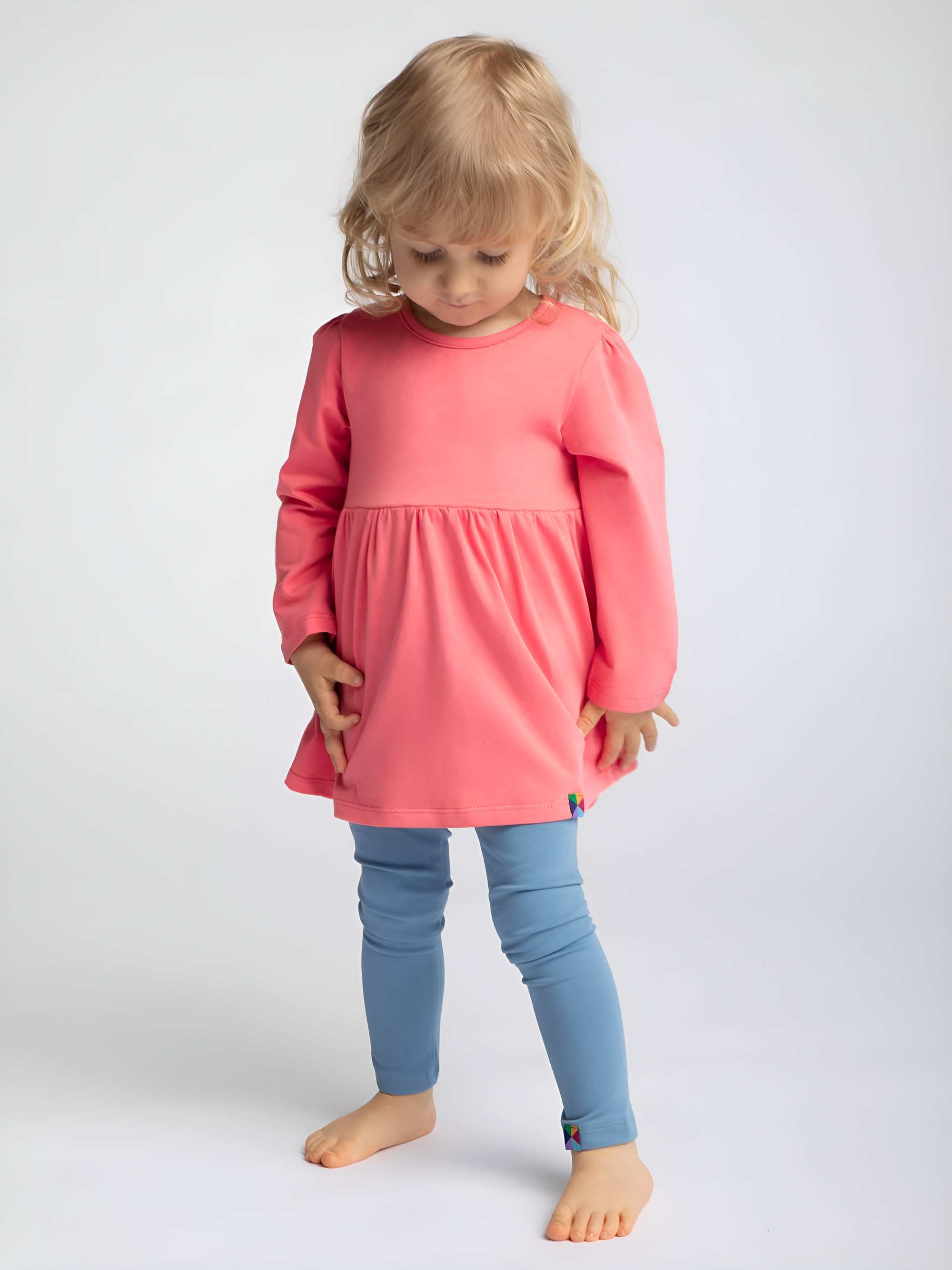 Coral long sleeve bodysuit dress