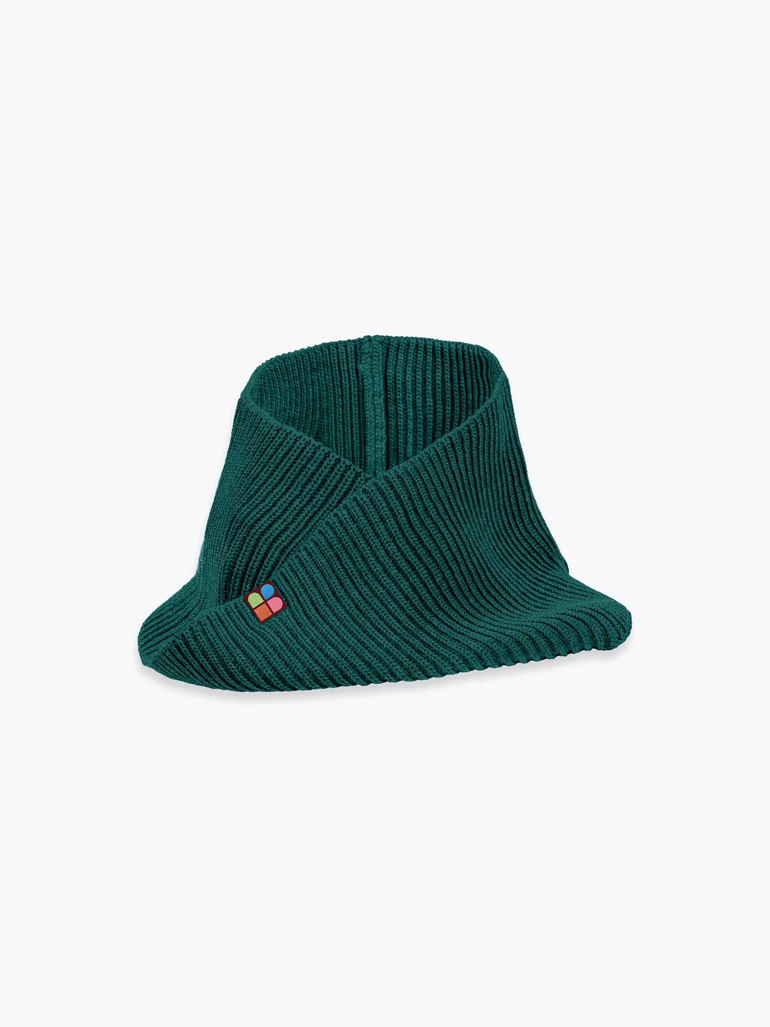Bottle-green merino wool neck warmer kids
