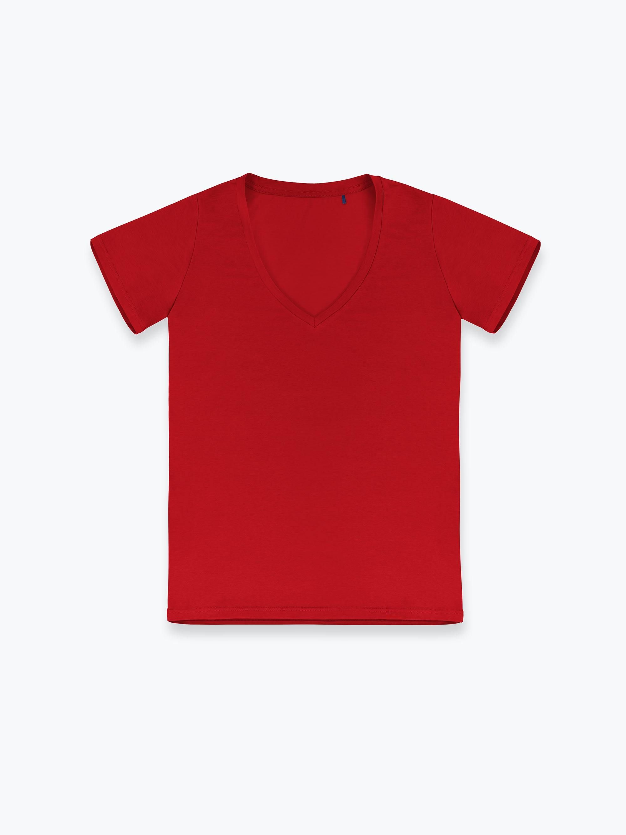 Czerwony T-shirt damski