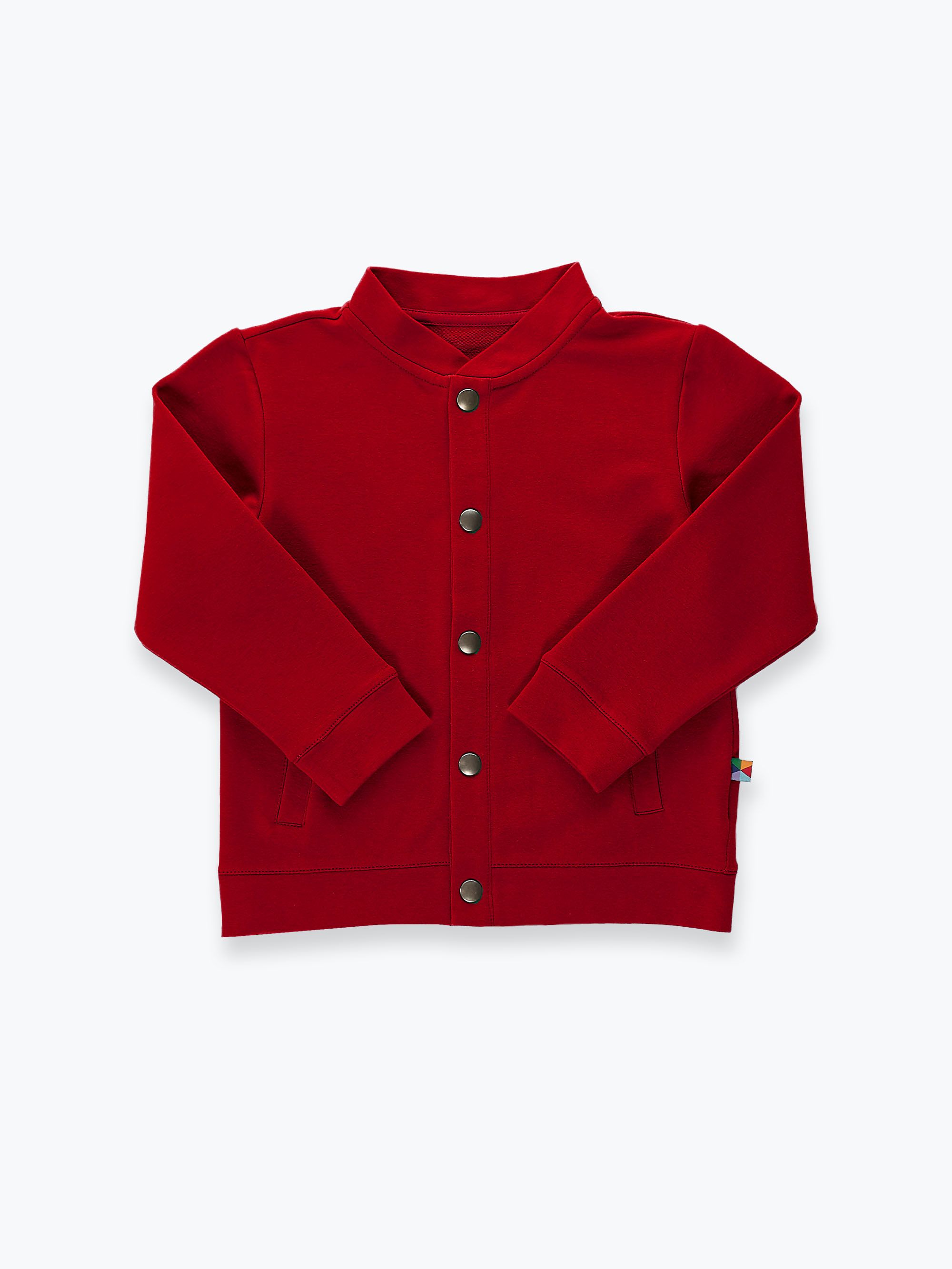 Czerwona bluza bomber z kieszeniami