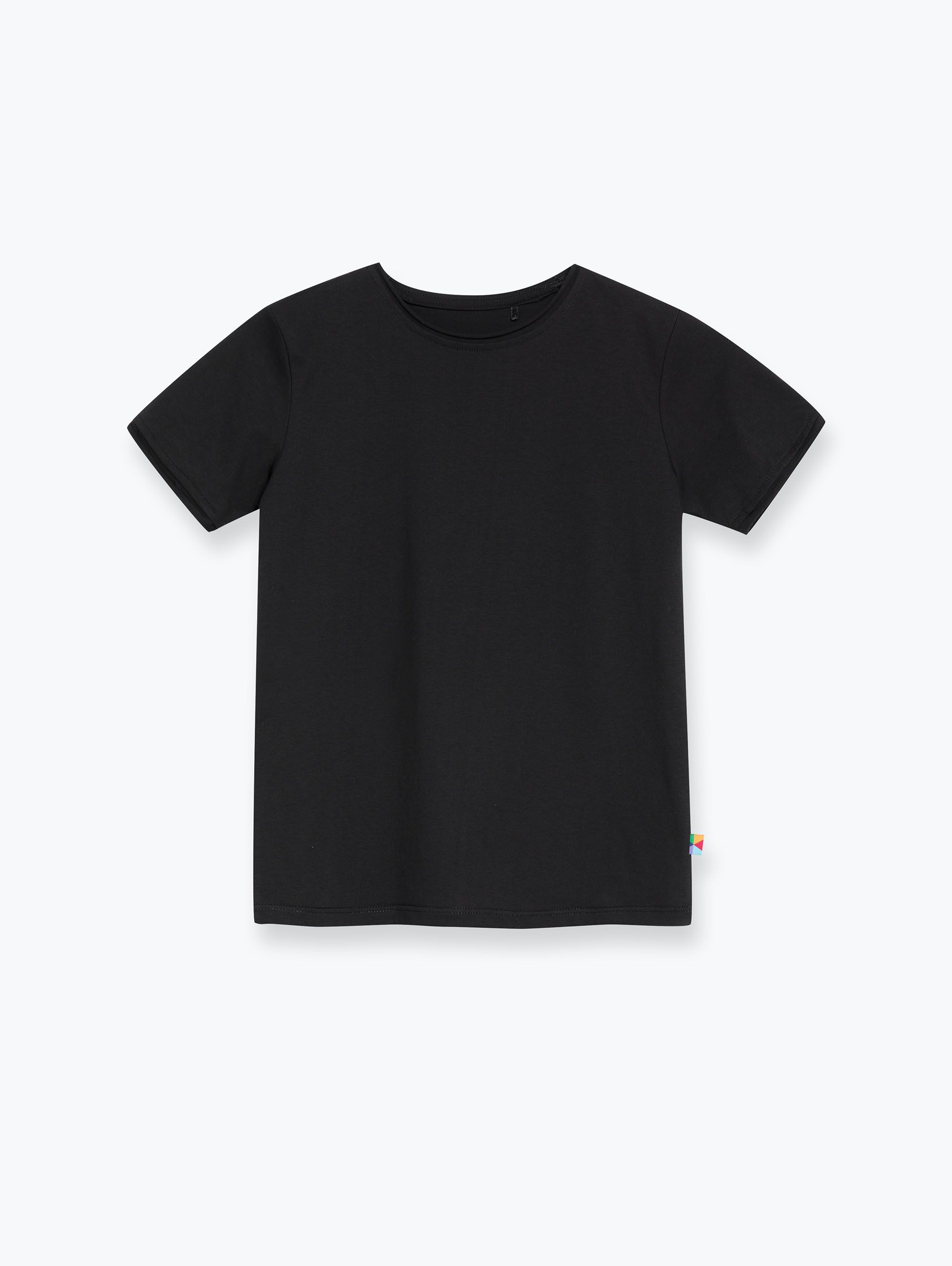 Czarny T-shirt z cienkiej dzianiny Junior