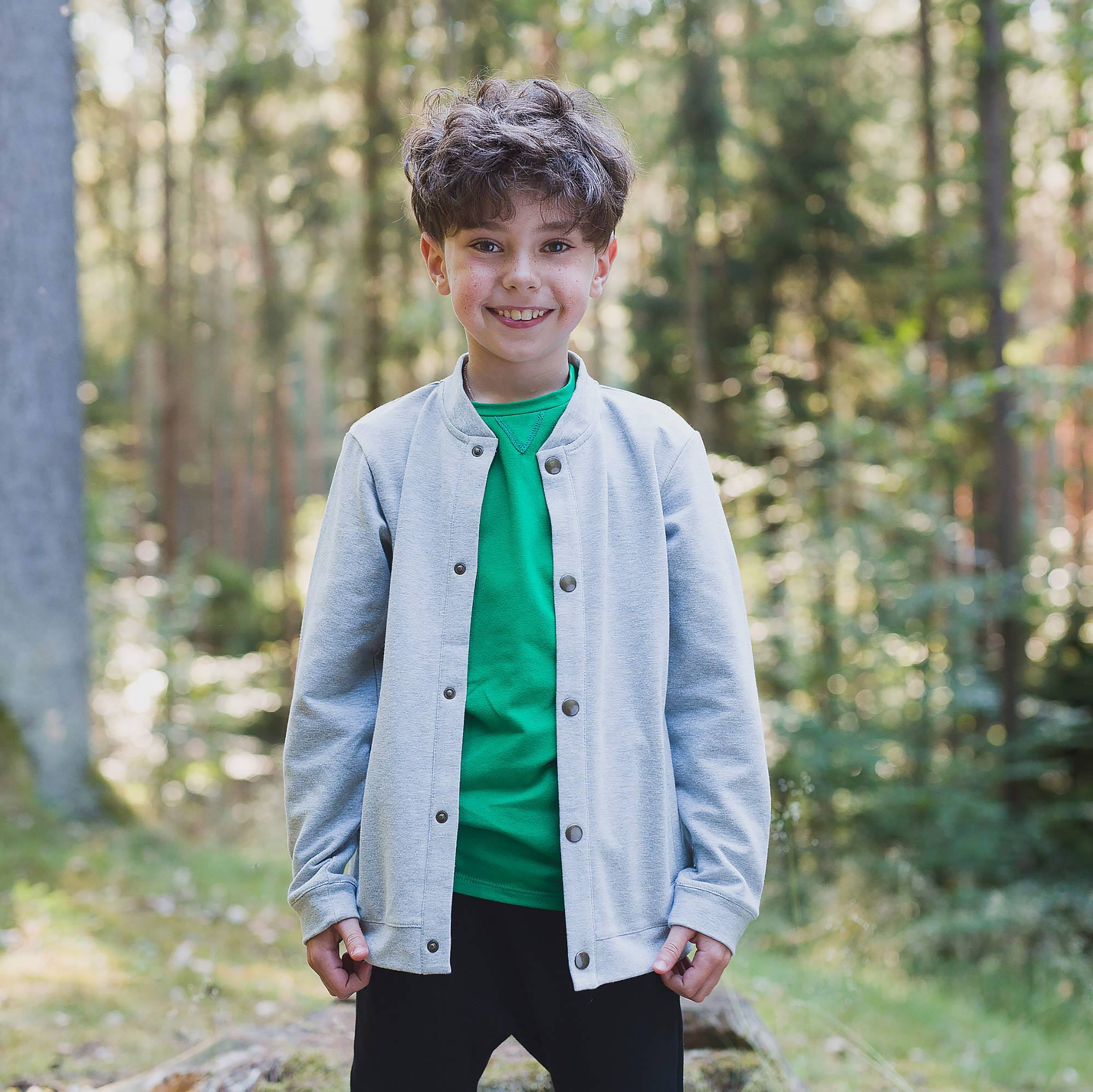 Szara bluza bomber z kieszeniami