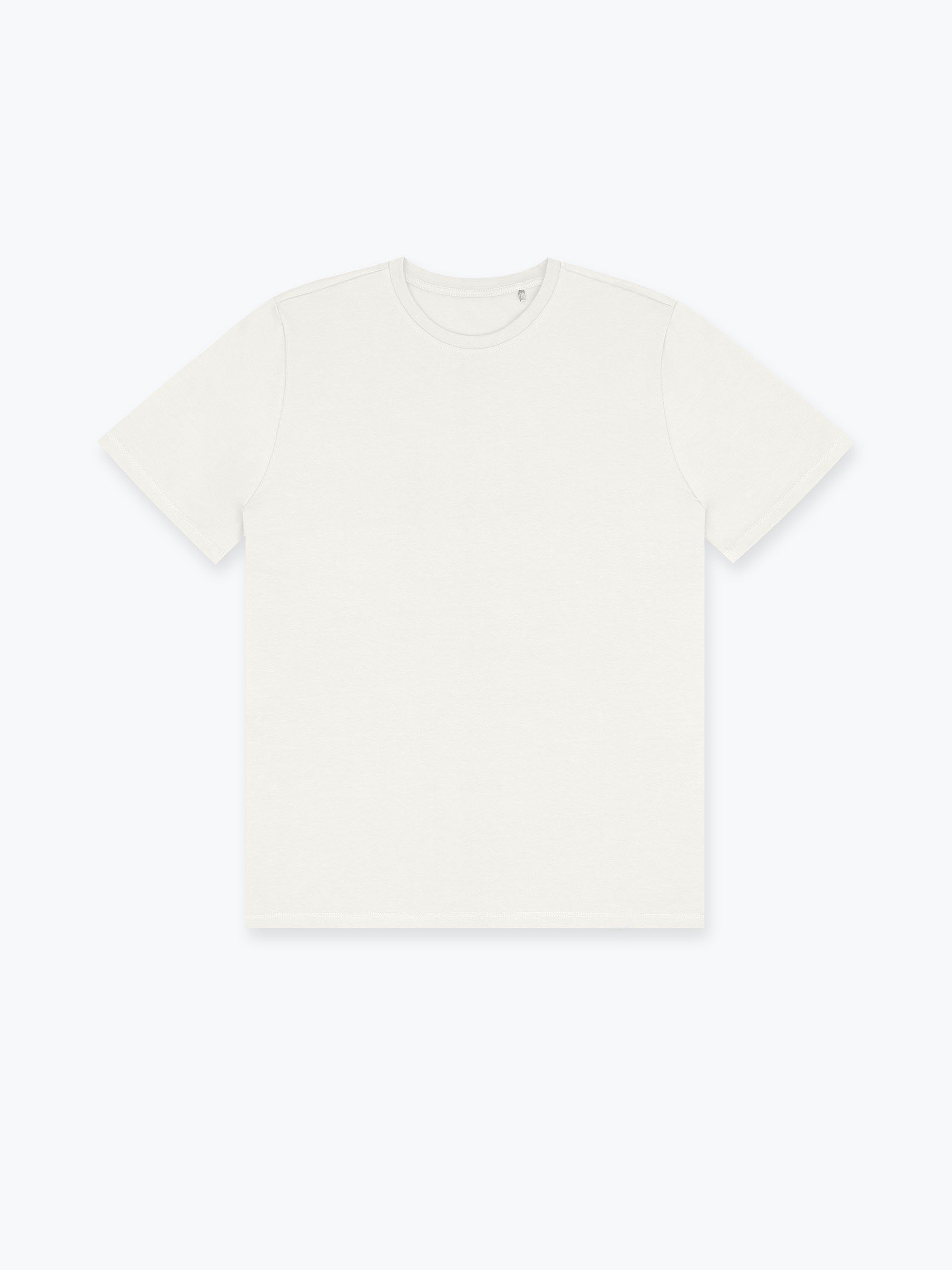 Cream white ribbed T-shirt Men