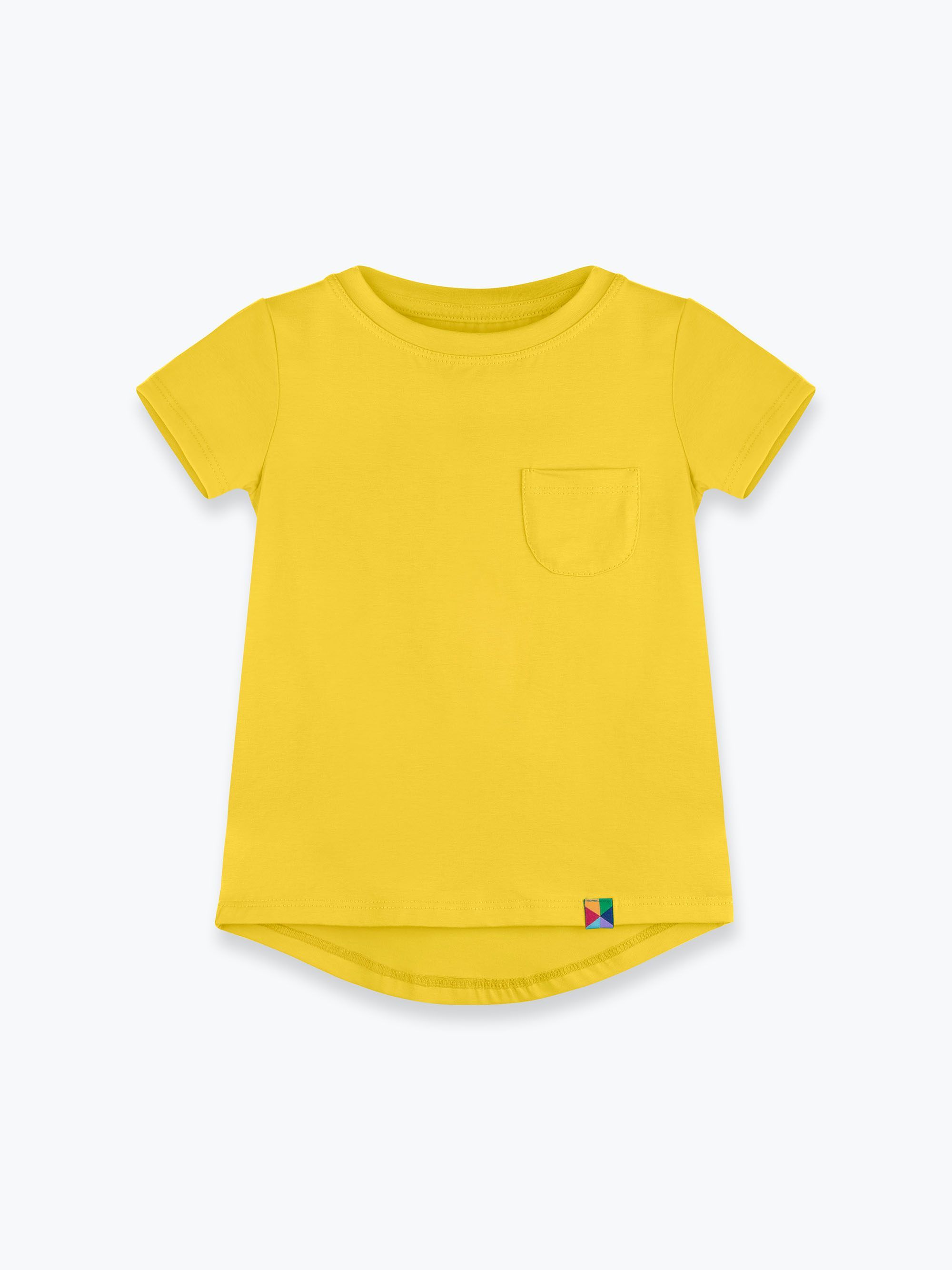 Żółty T-shirt z kieszonką