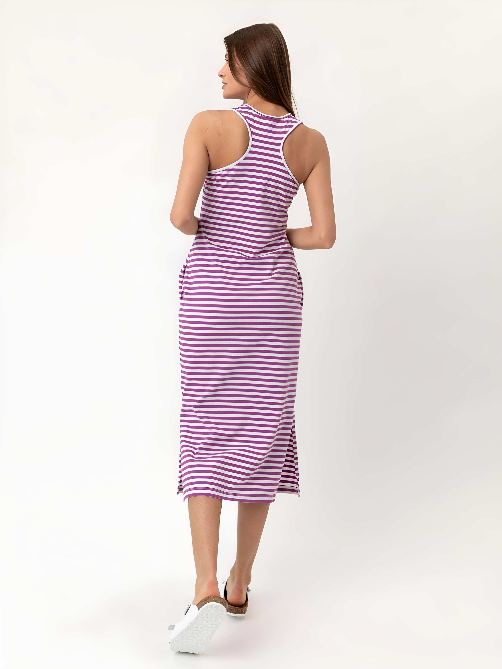 Violet stripes striped summer dress Women