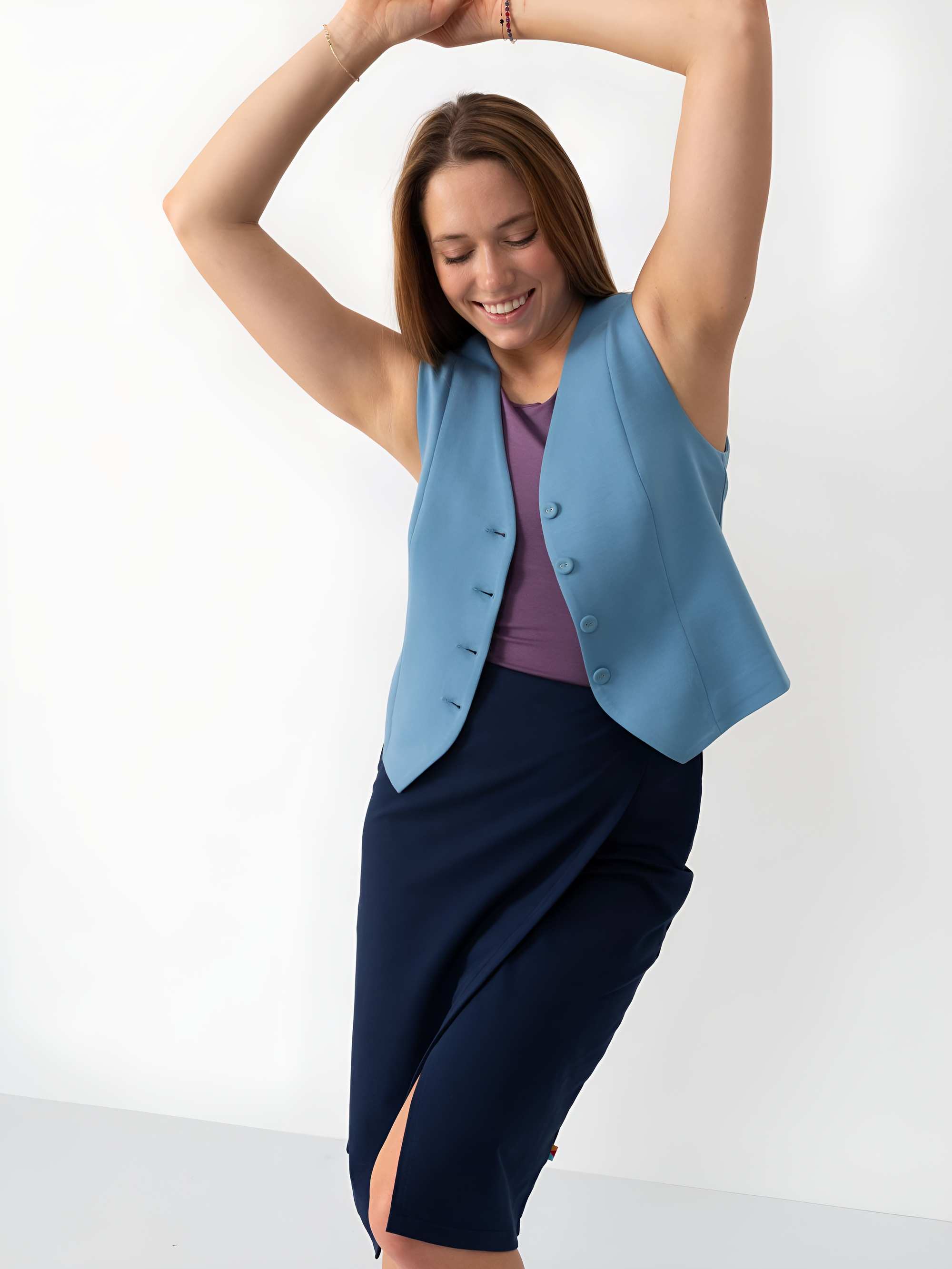 Navy blue wrap skirt Women