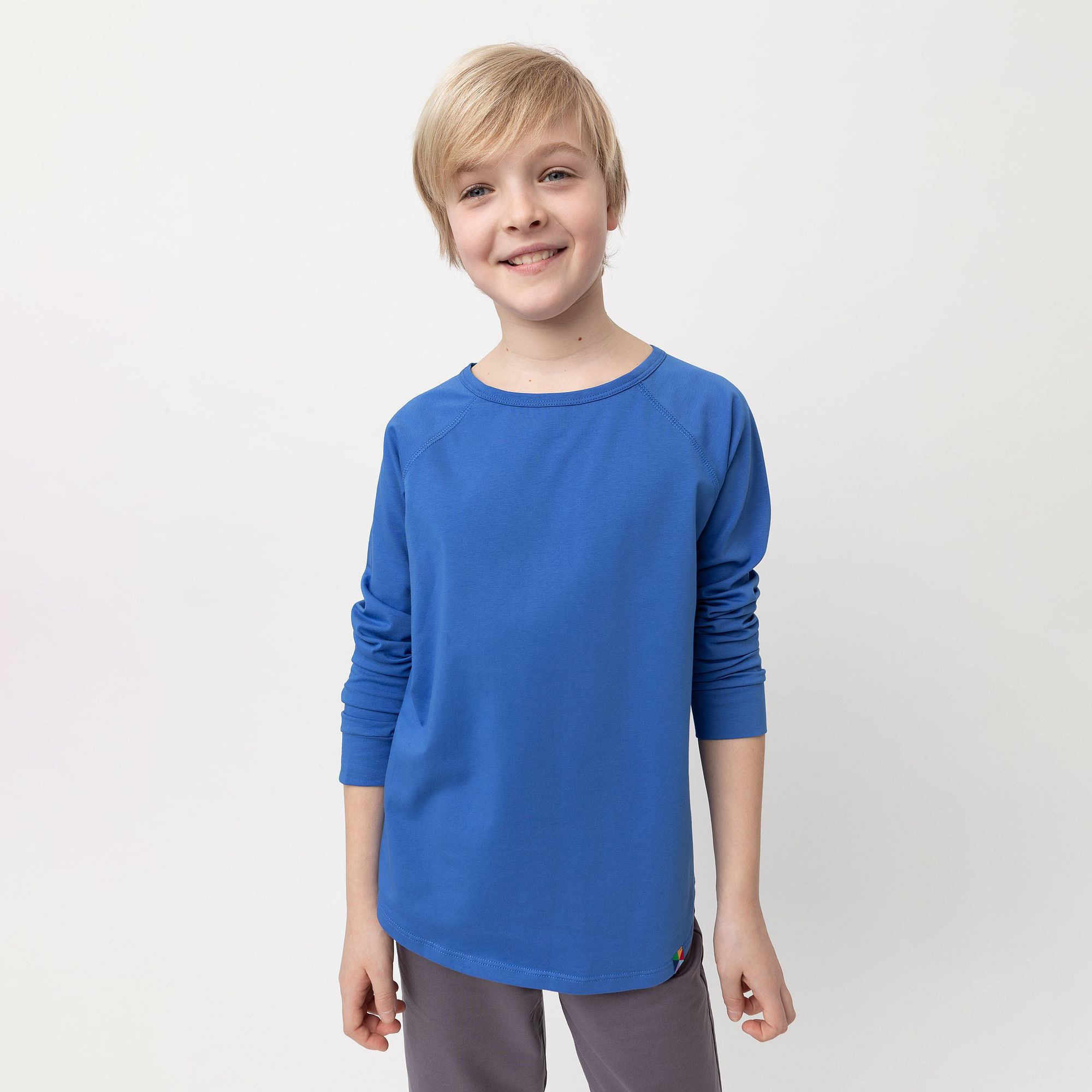 Niebieska koszulka z długim rękawem Junior