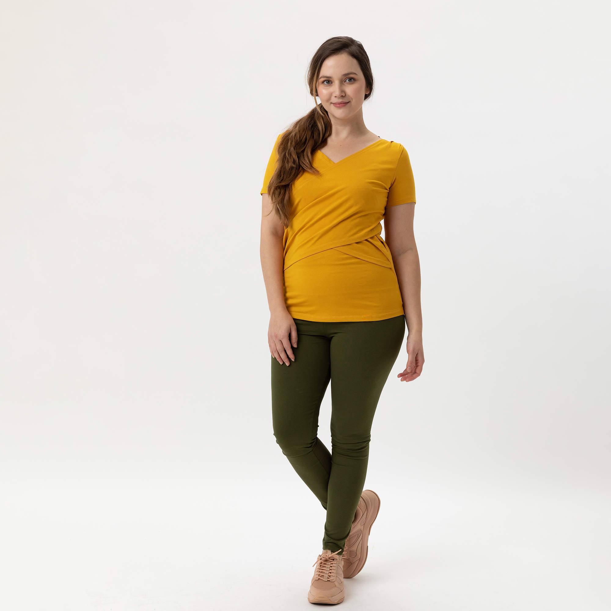 Khaki legginsy damskie