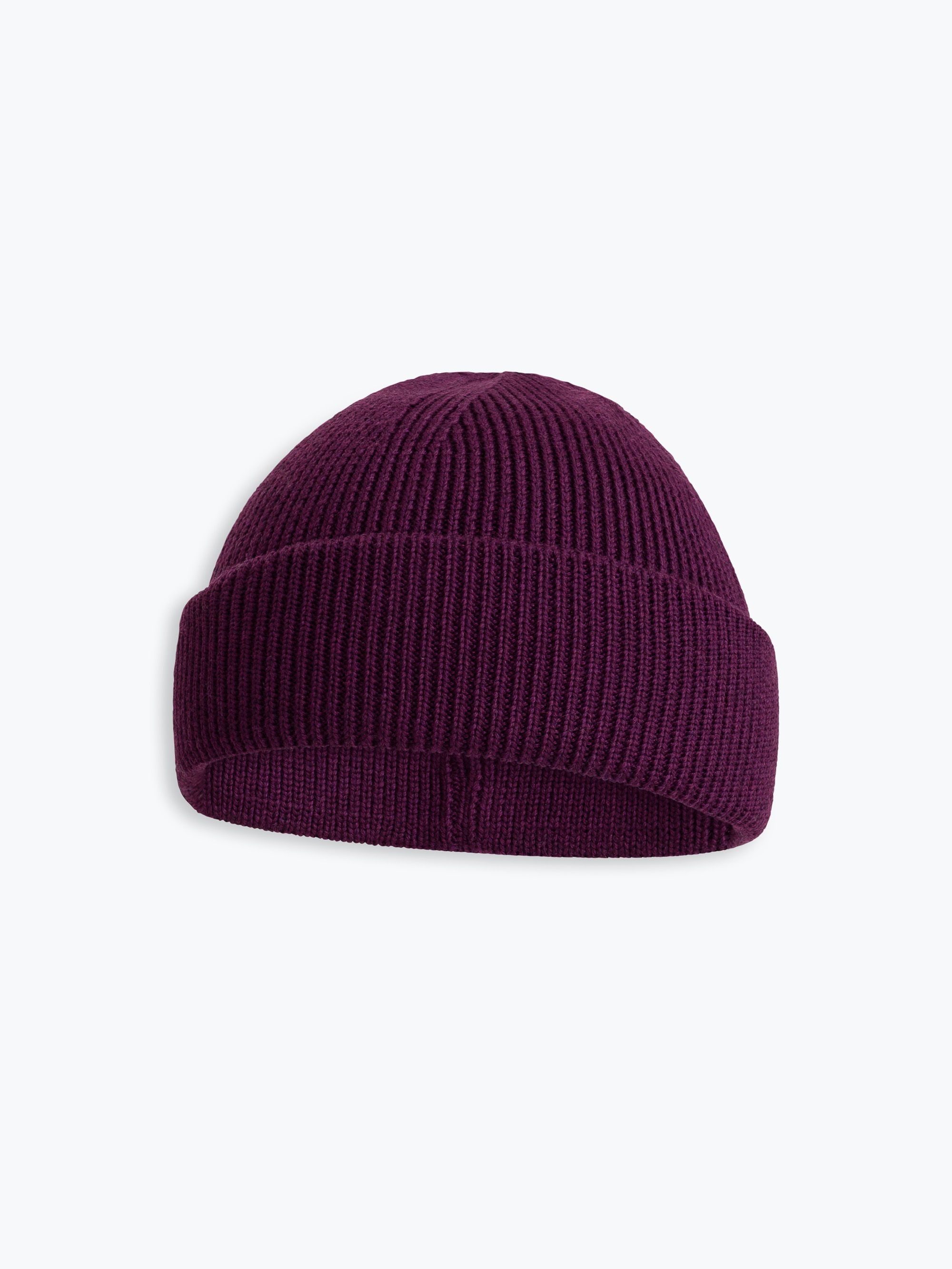 Aubergine Merino Double Cuff Beanie