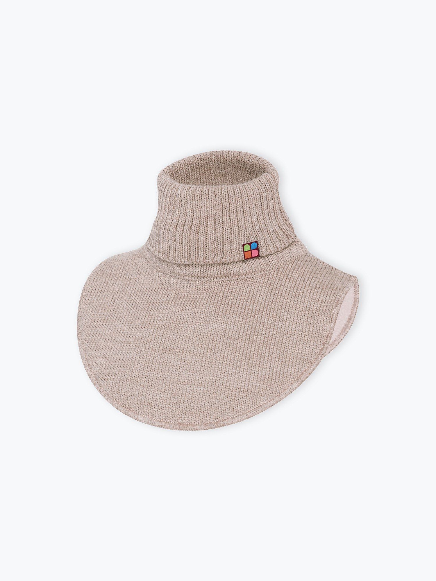 Beige merino wool neck warmer kids