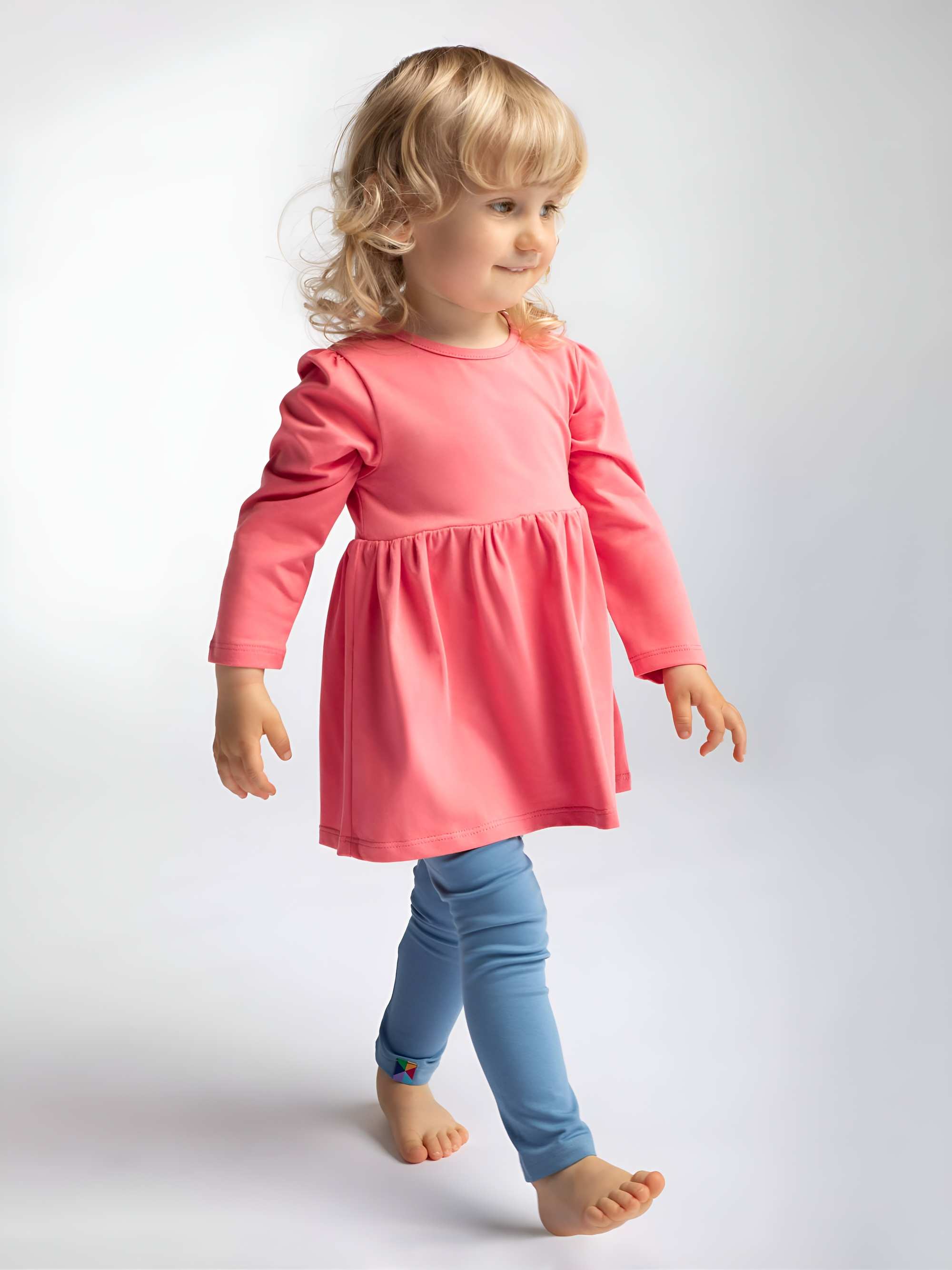 Coral long sleeve bodysuit dress