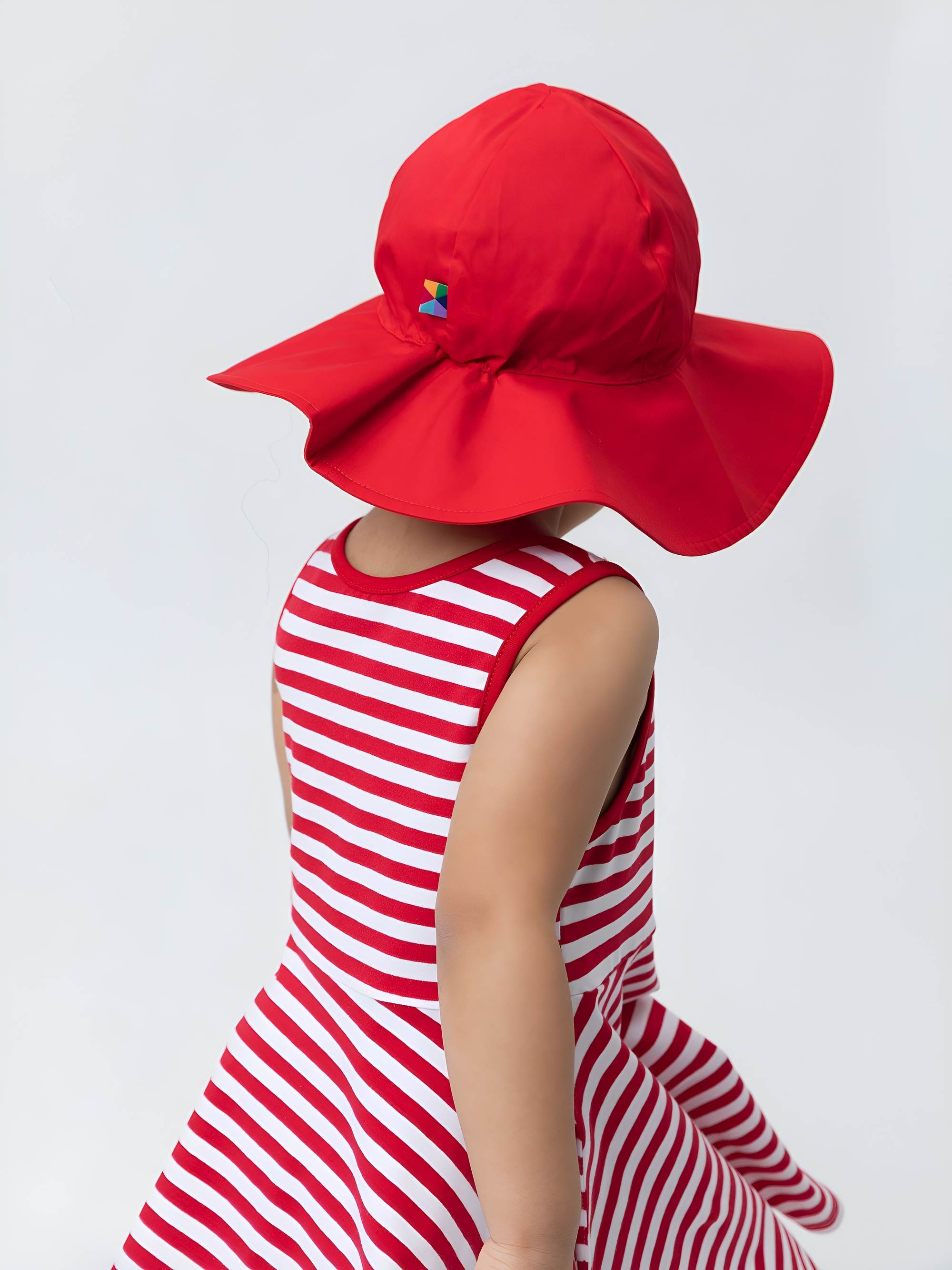 Red stripes striped sleeveless dress
