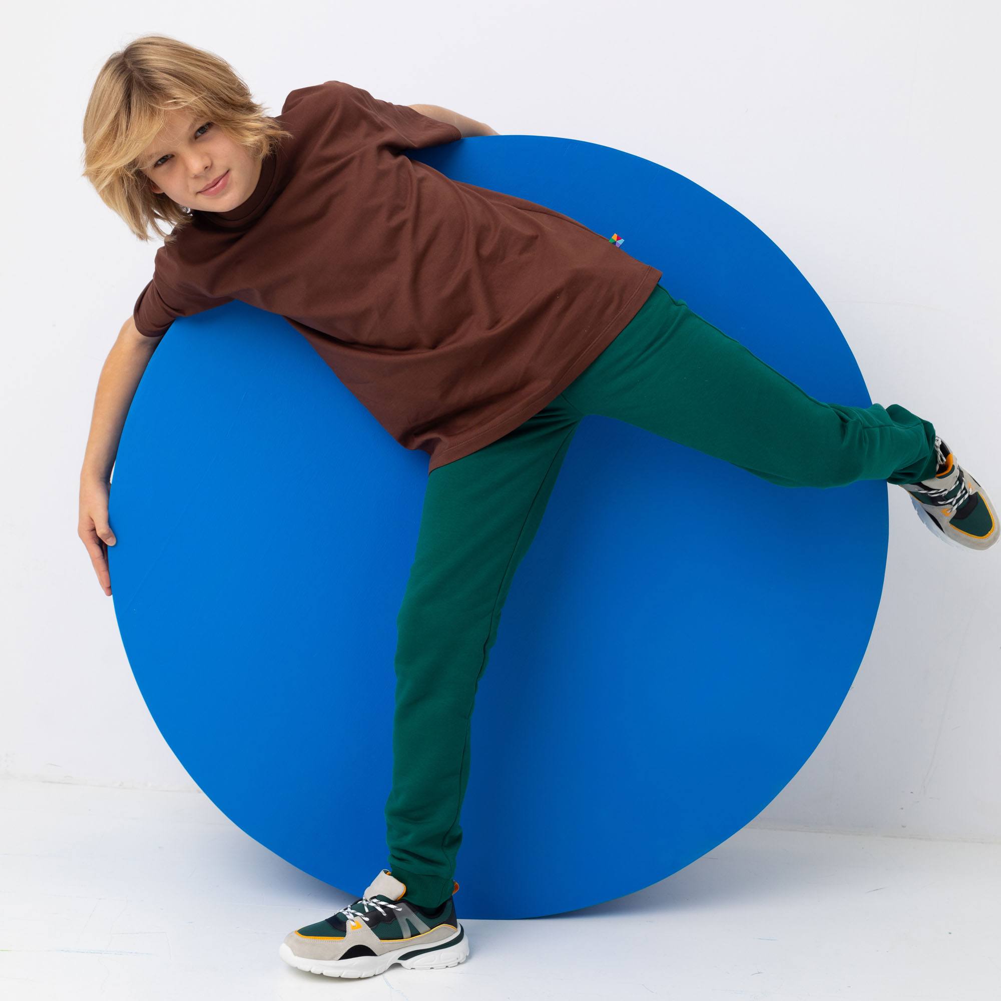 Brązowy T-shirt oversize Junior
