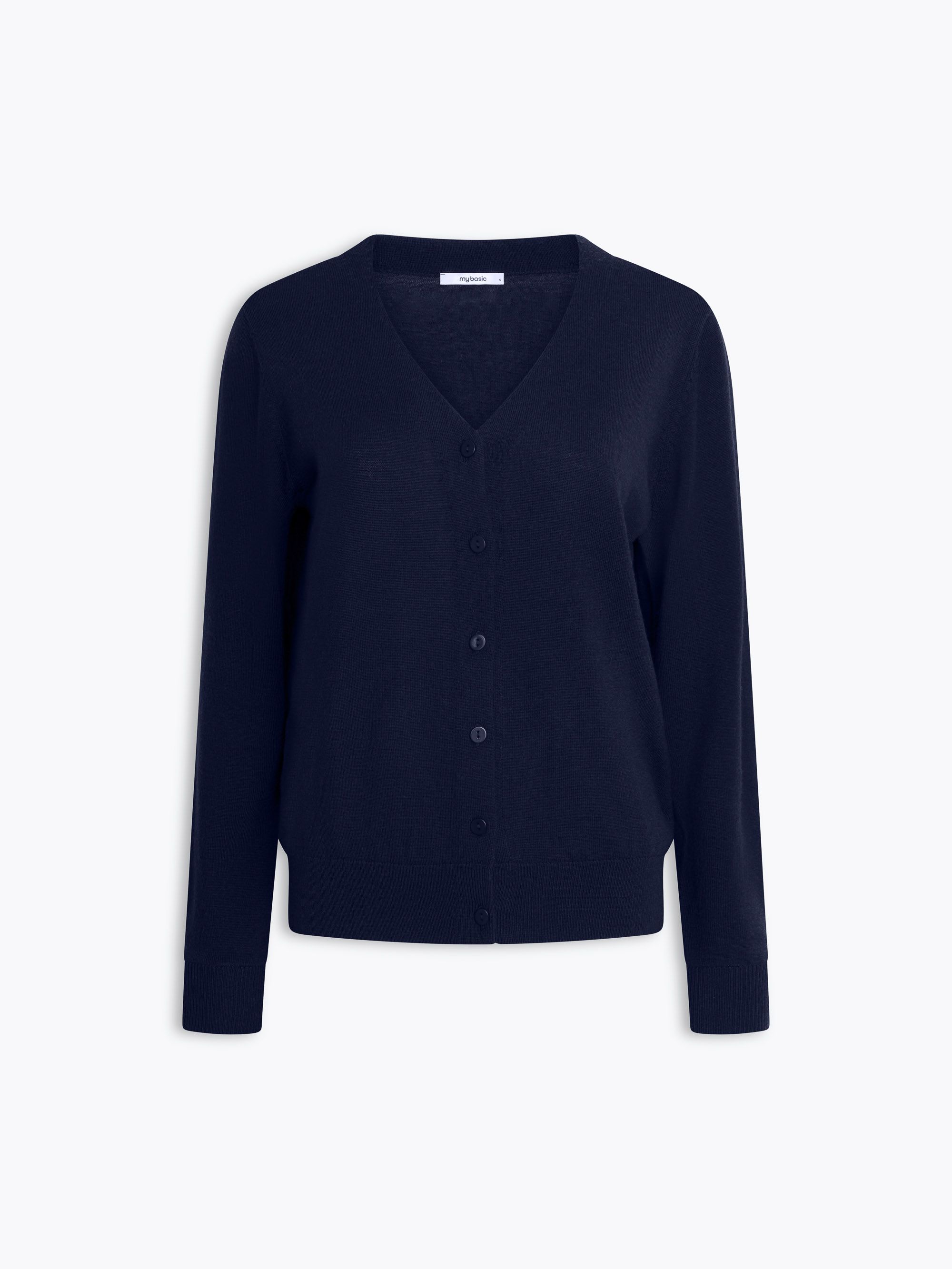Navy blue Merino Wool Cardigan Sweater Women