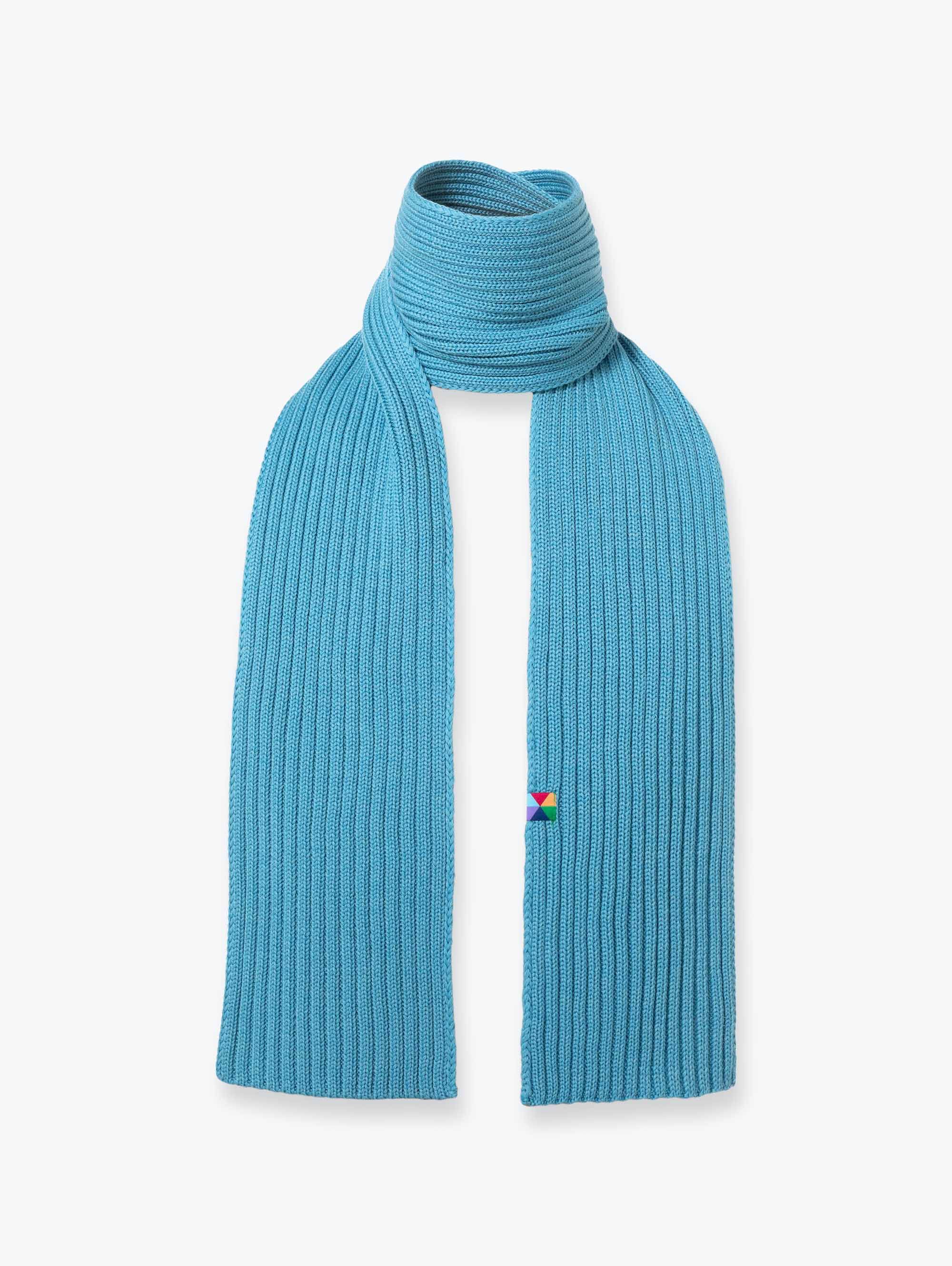 Light blue melange Merino Wool Scarf