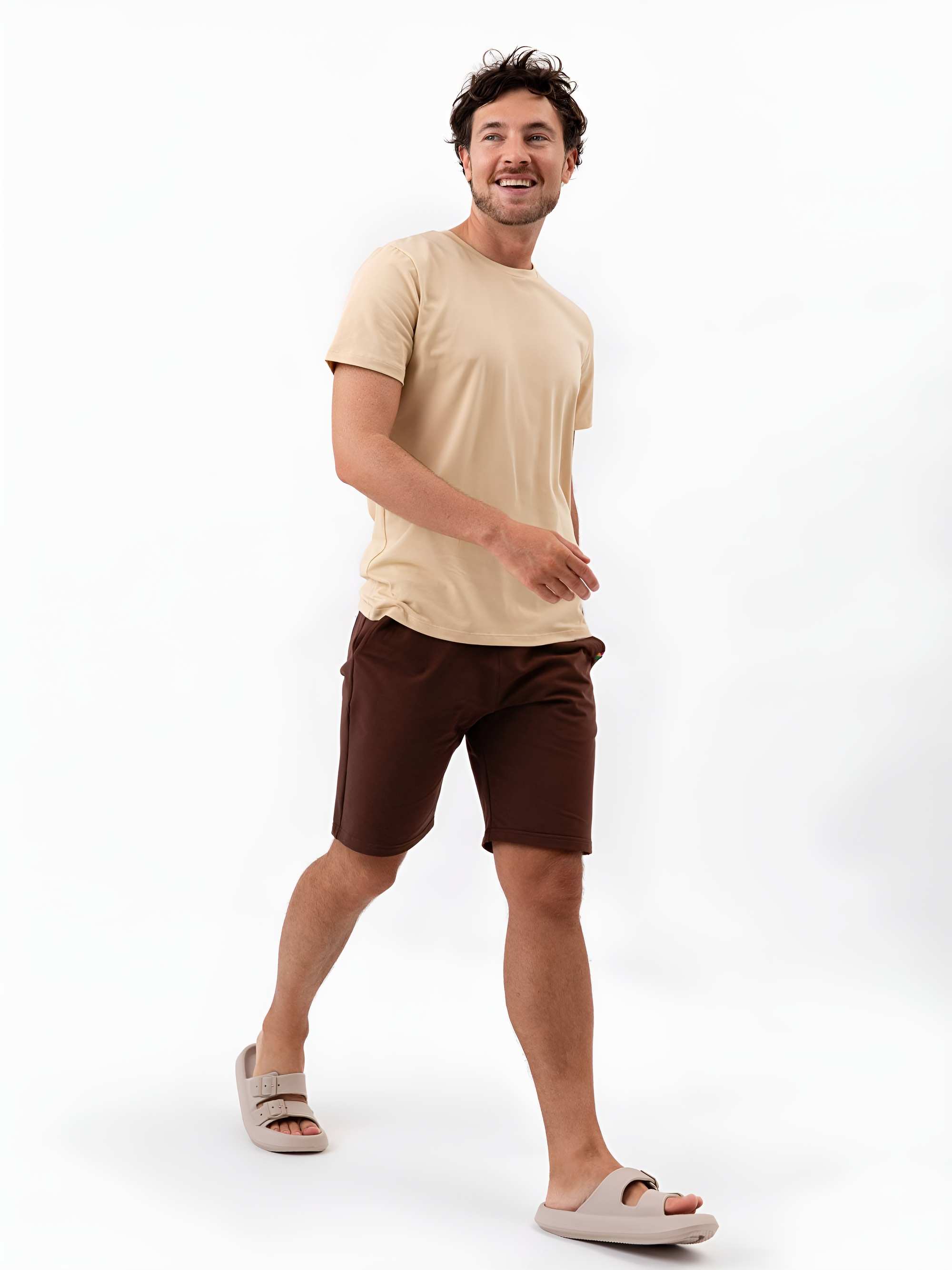 Beżowy T-shirt męski