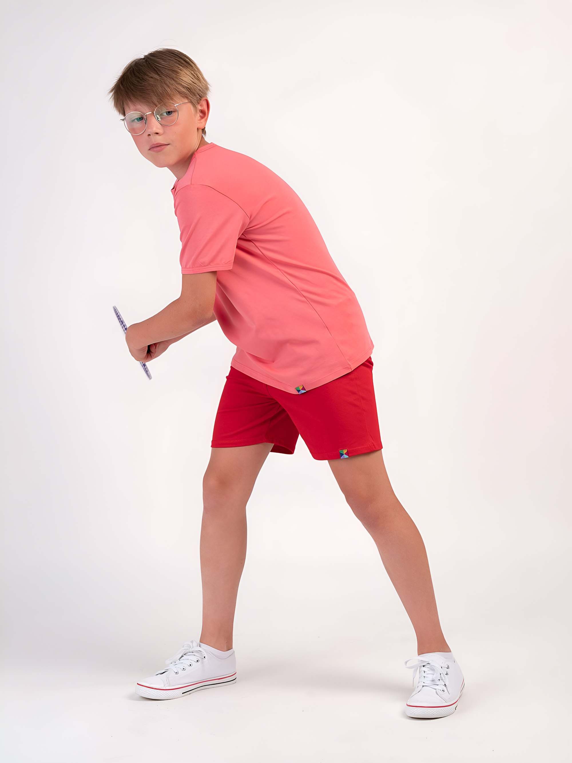 Czerwone spodenki cienkie Junior