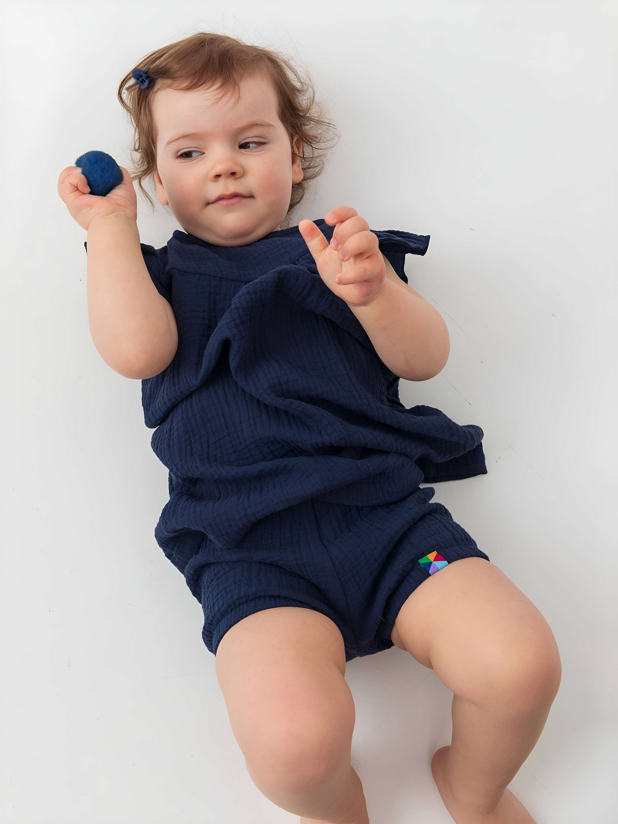 Navy blue muslin dress Baby