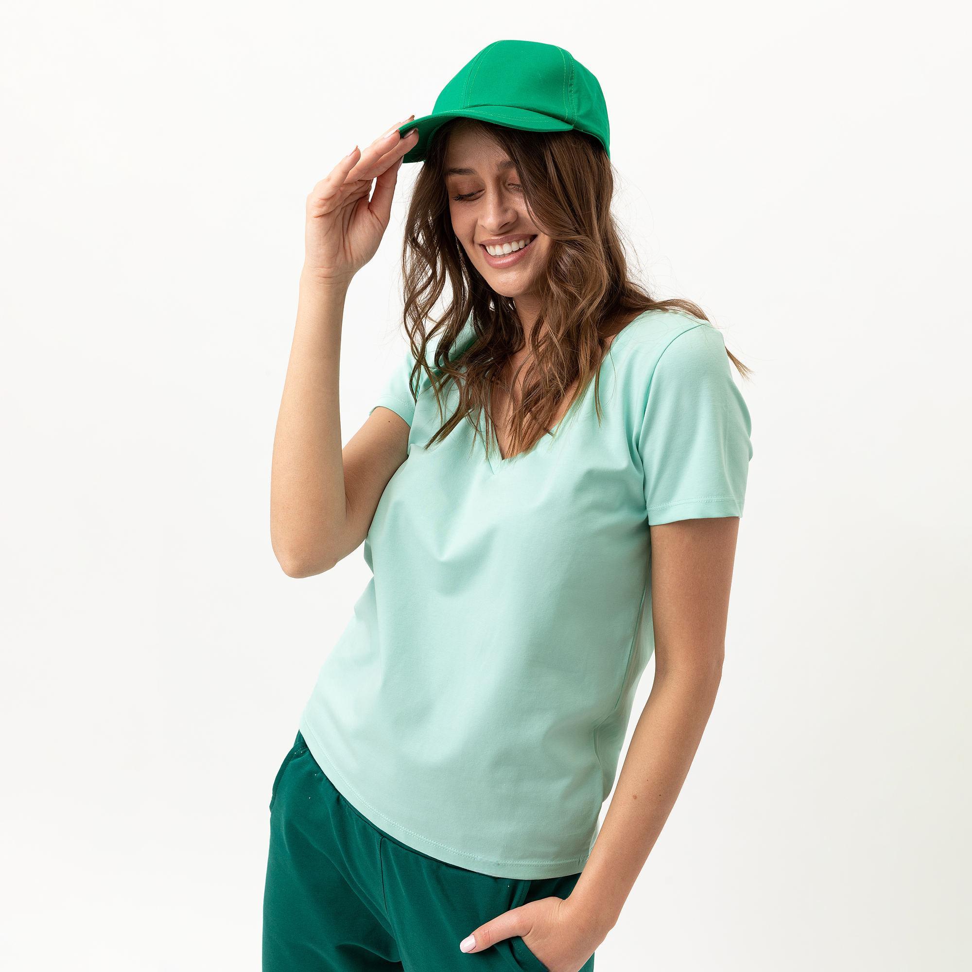 Miętowy t-shirt damski