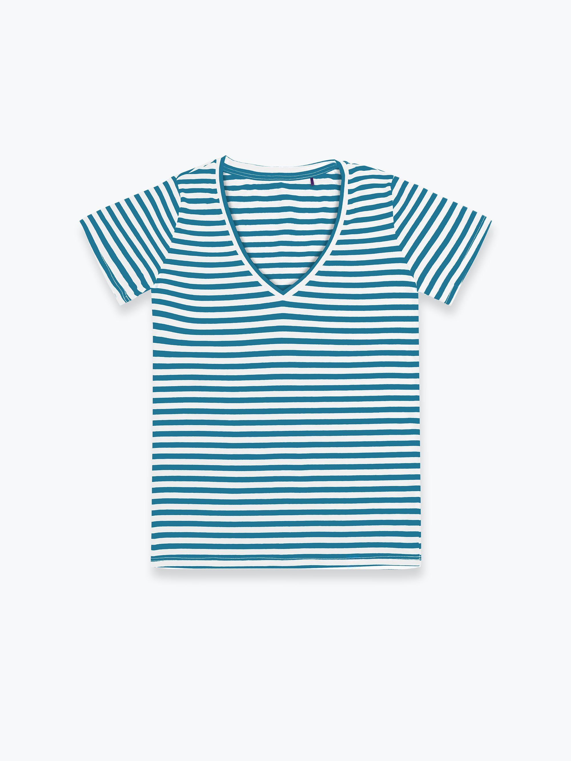 Morski T-shirt damski w paski