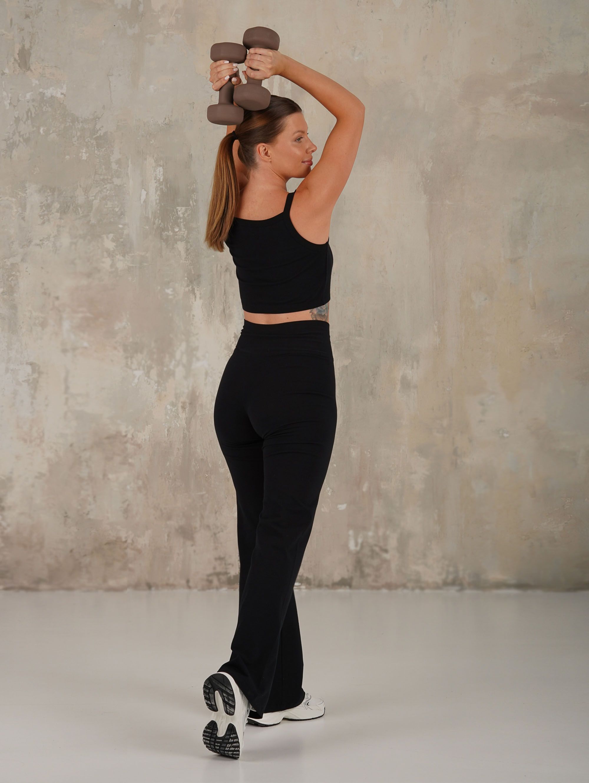 Black Active Stretch Leggings Women LONG