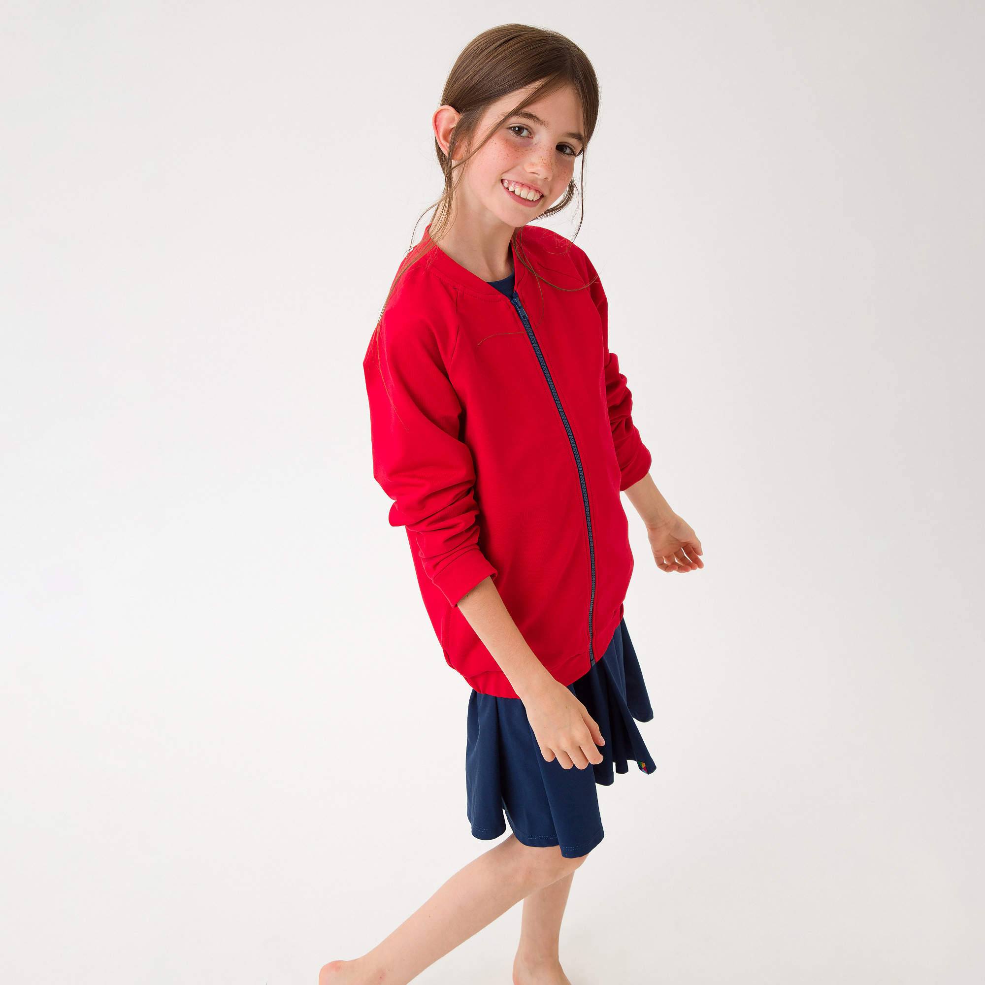 Czerwona bluza na zamek Junior