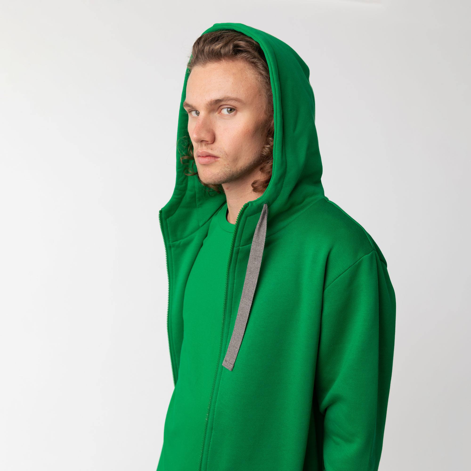 Zielona bluza z kapturem męska