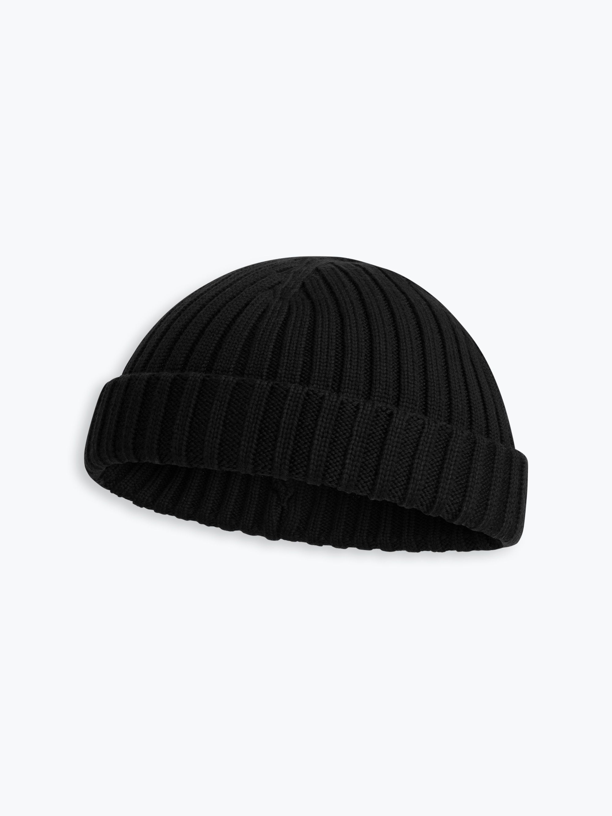 Black Merino Wool Beanie