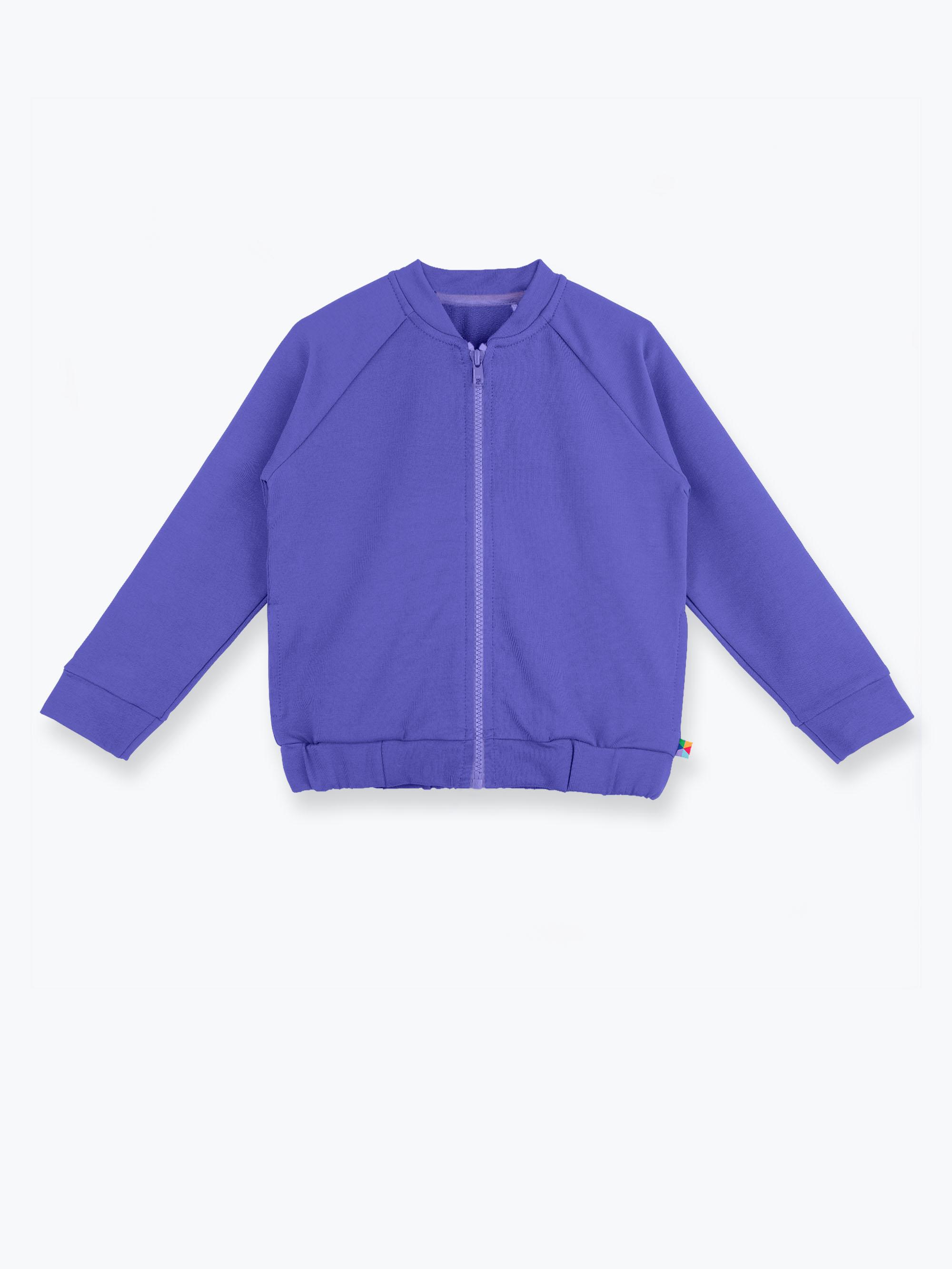 Barwinkowa bluza na zamek Junior