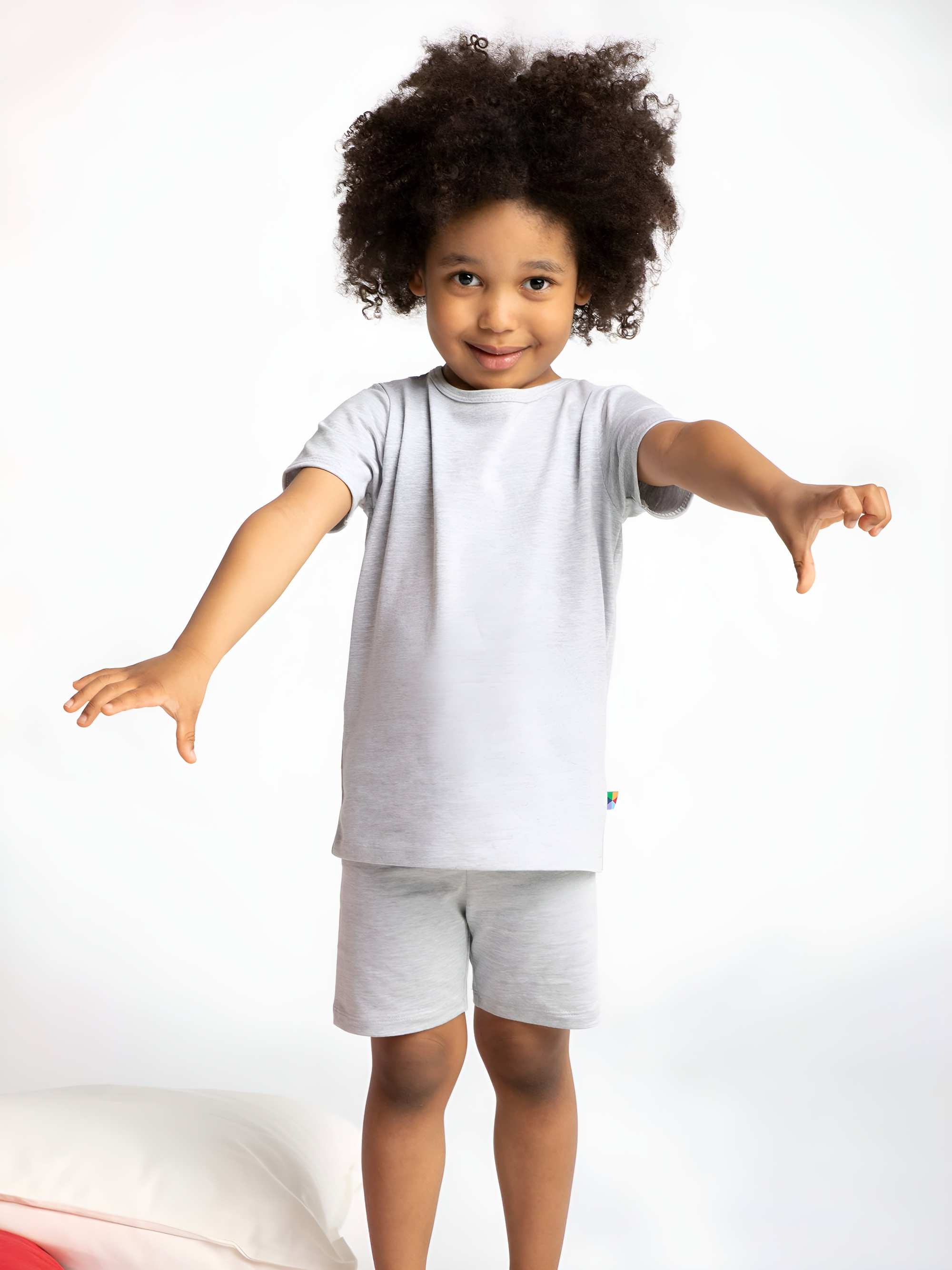 Grey melange short sleeve pyjamas