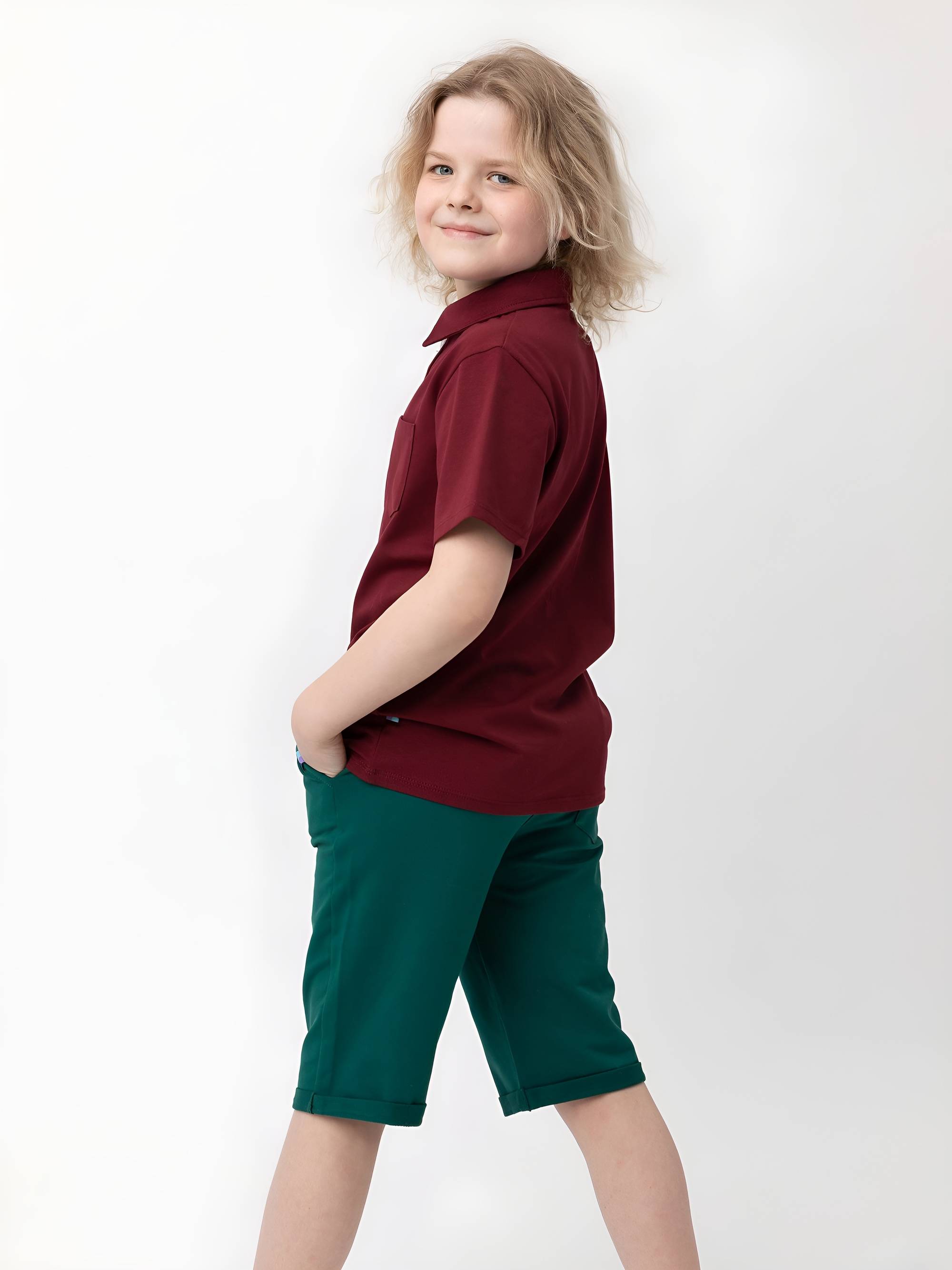 Bordowa koszulka polo Junior
