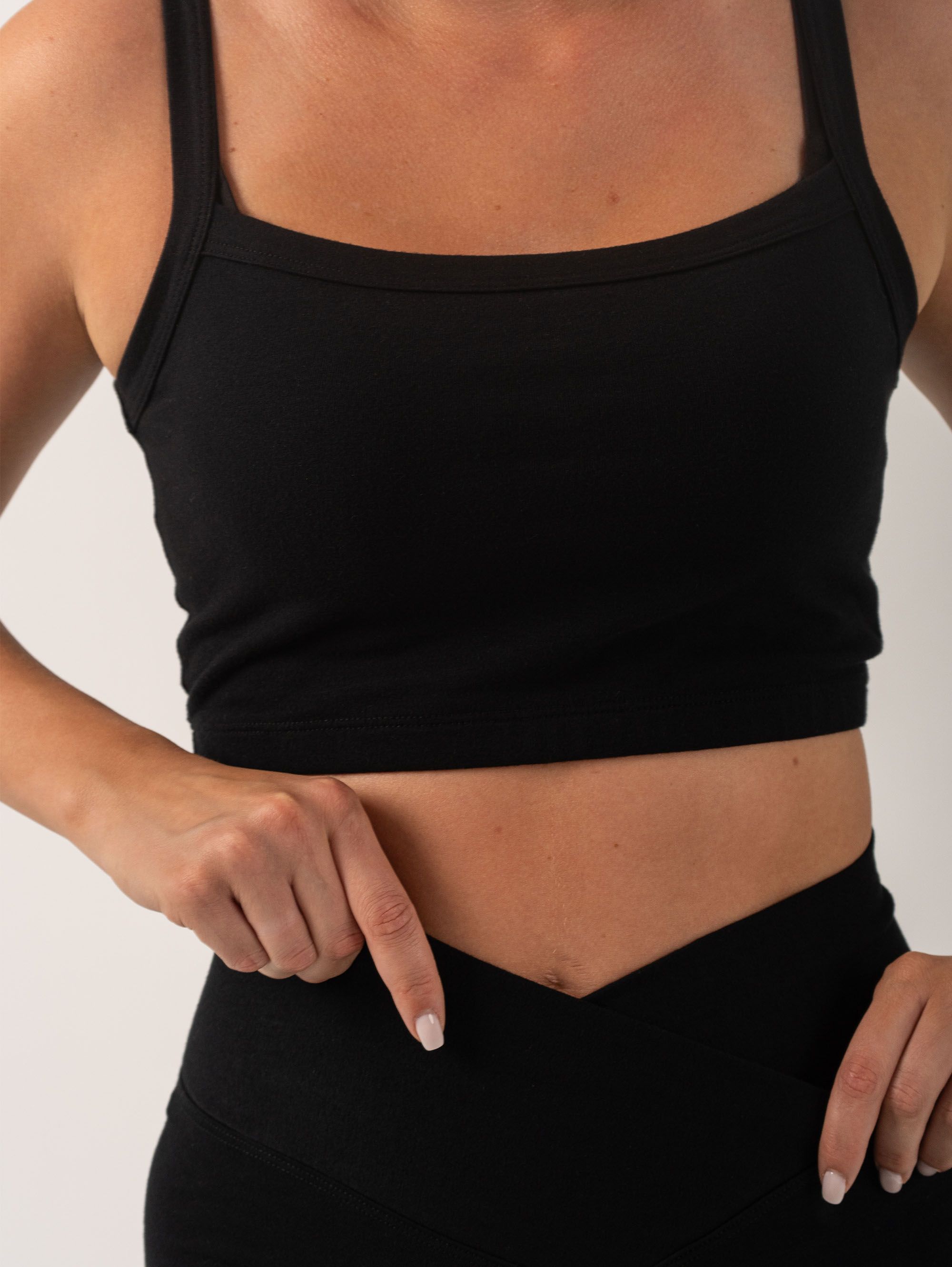 Black Active Stretch Crop Top Women