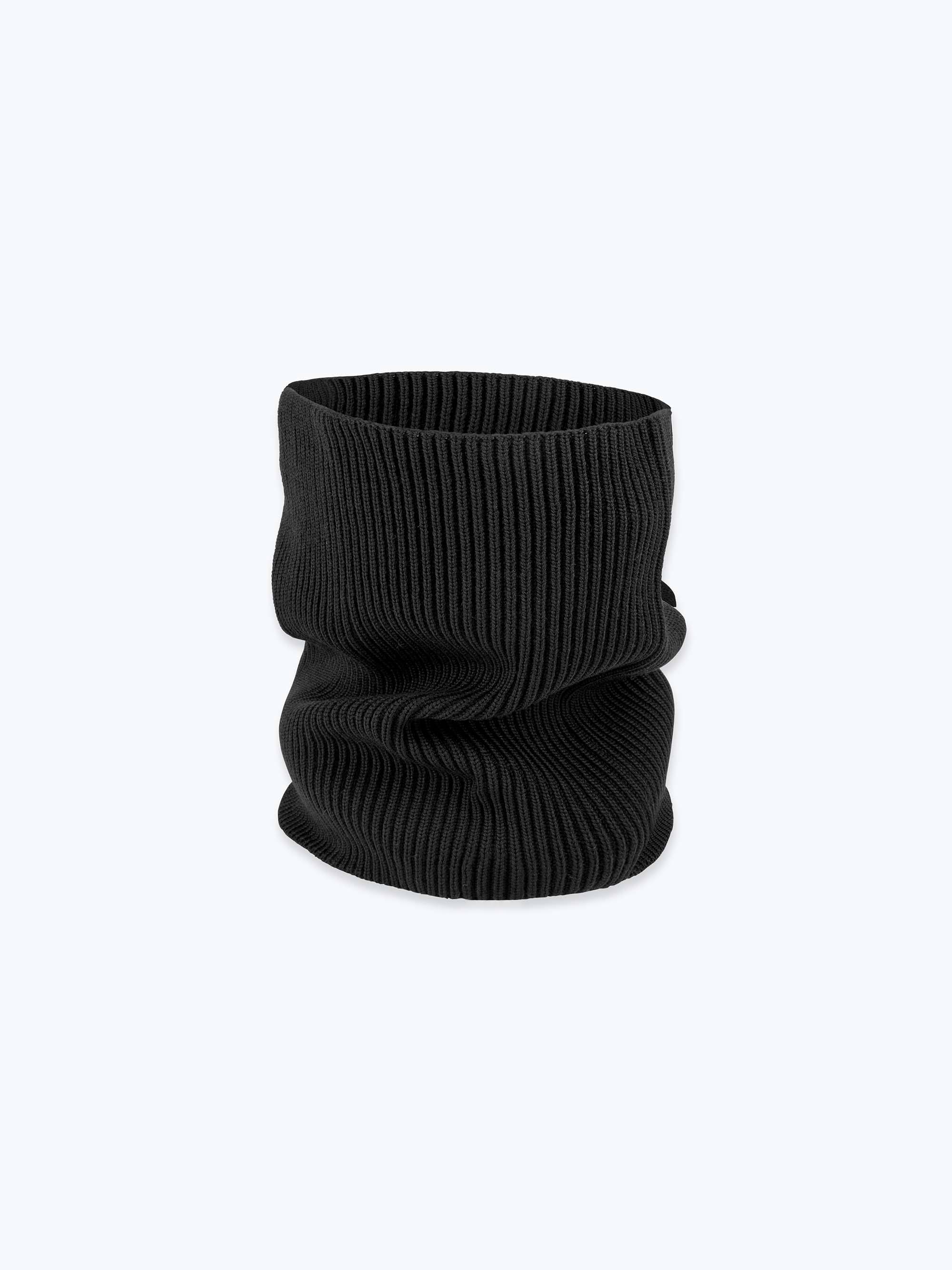 Black merino wool neck warmer adults