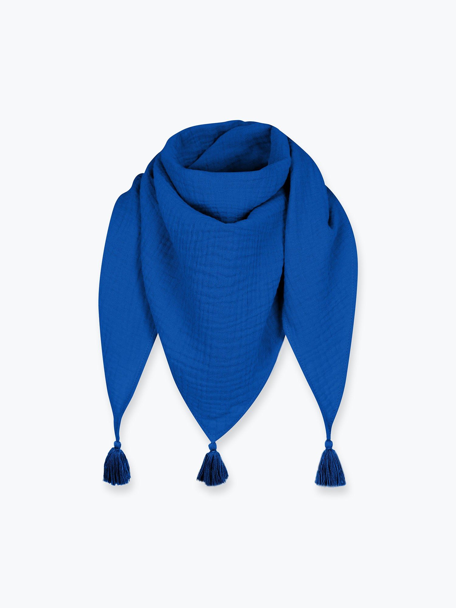 Cornflower Muslin triangle scarf wrap Adults