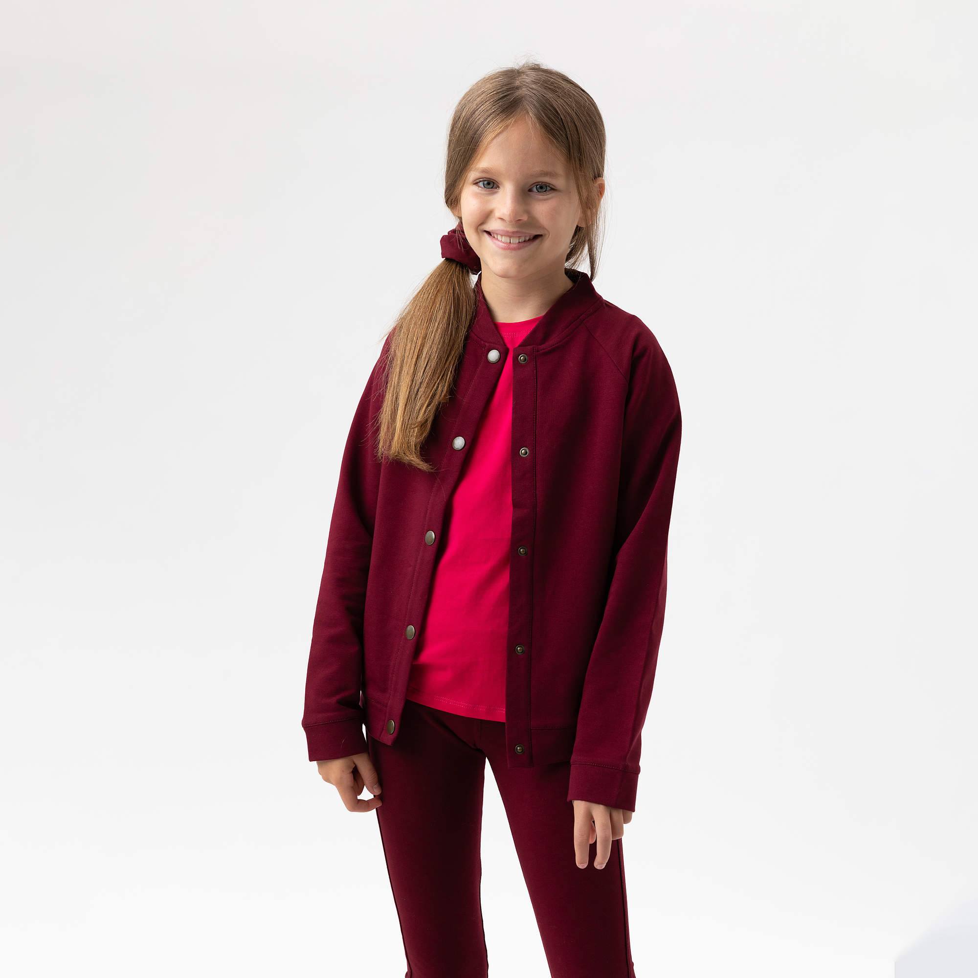 Bordowa bluza bomber