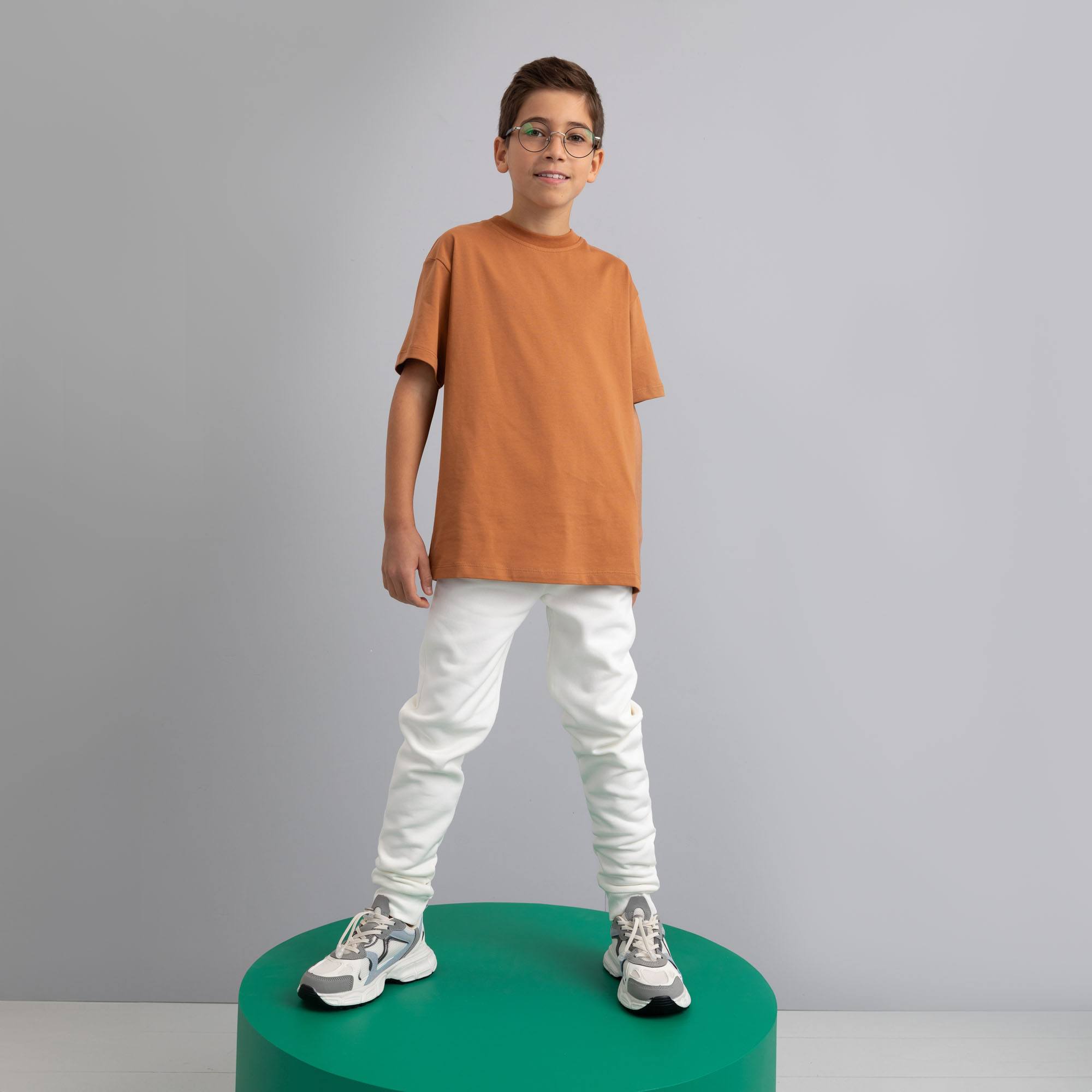 Karmelowy T-shirt oversize
