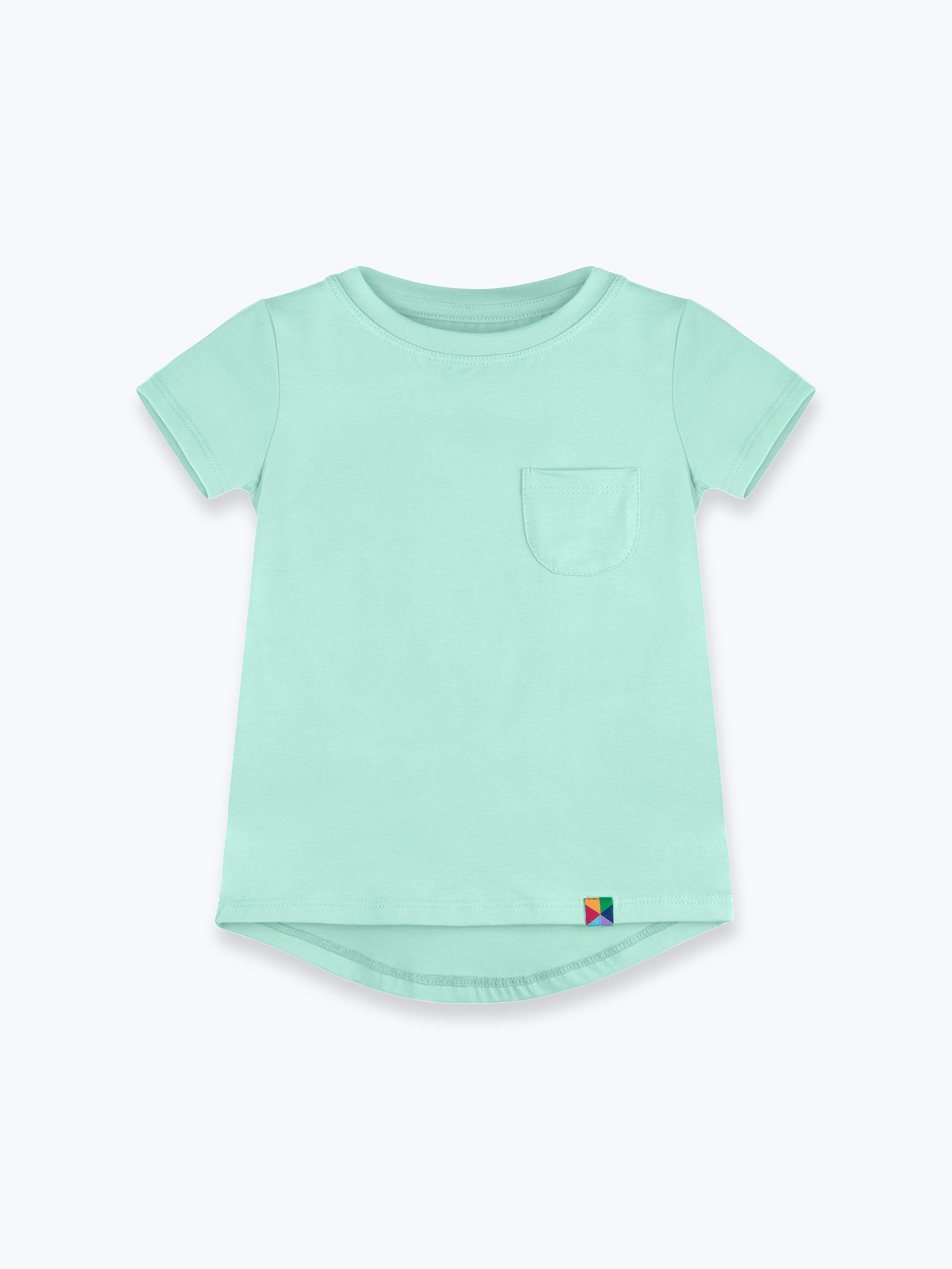 Miętowy t-shirt z kieszonką