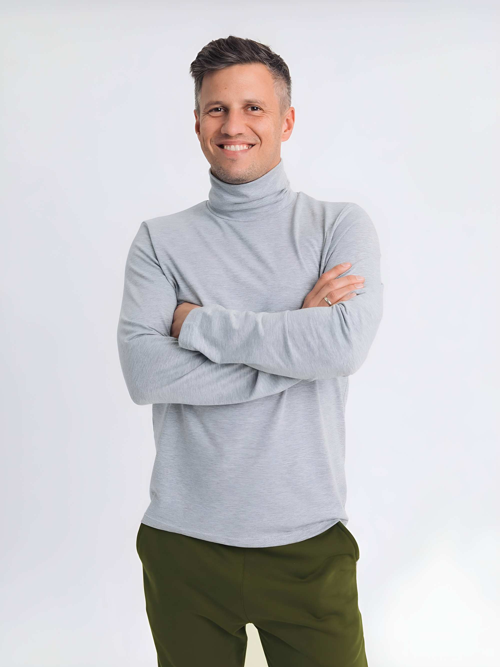 Szary golf męski