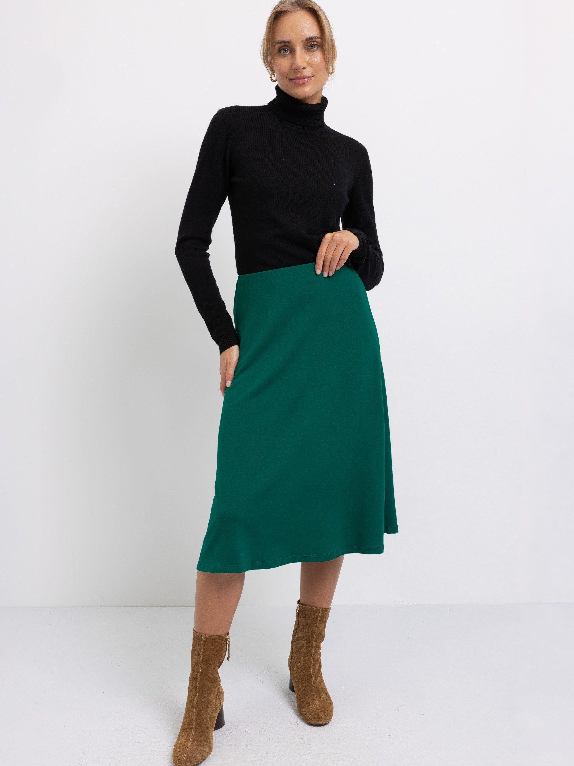 Black Merino Wool Turtleneck Women