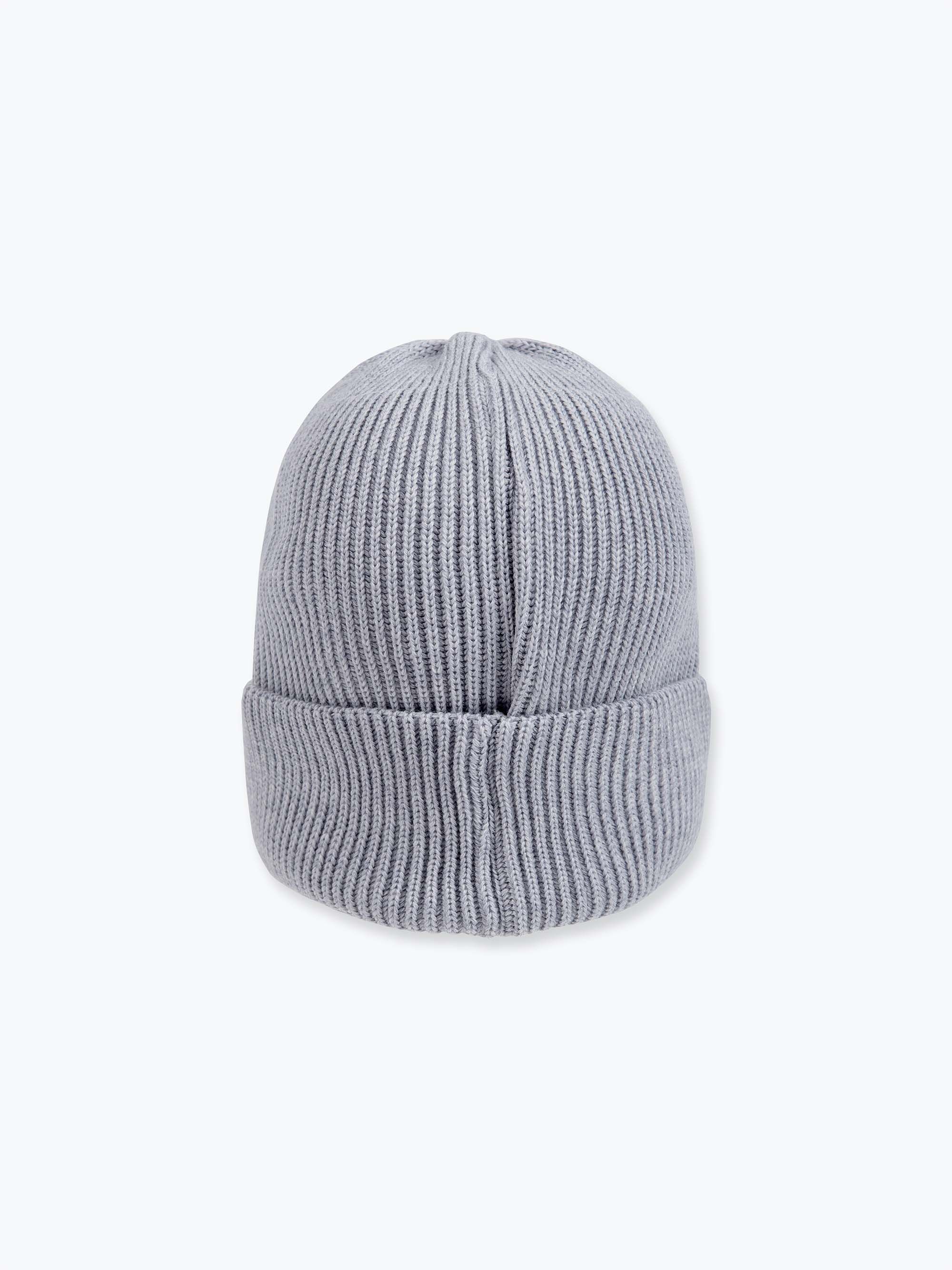 Szara czapka z wełny merino