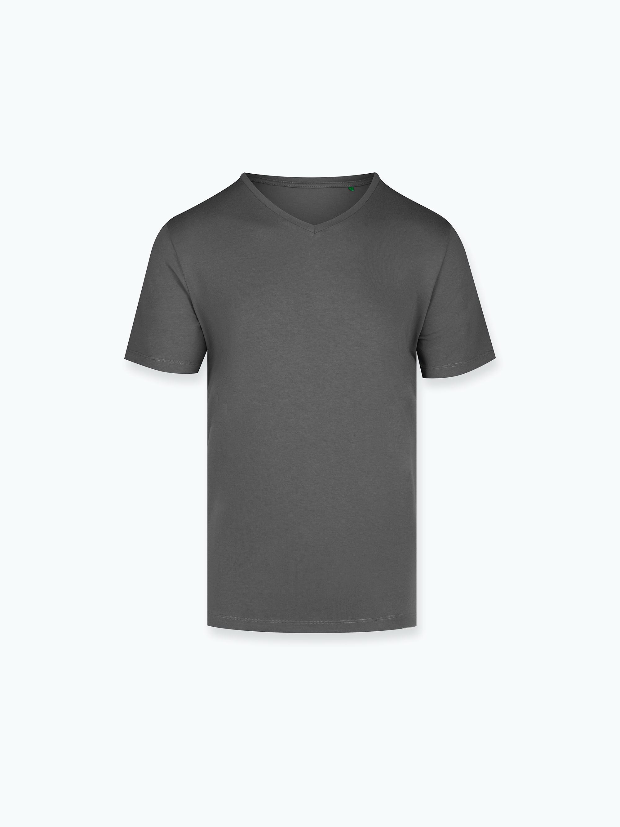Grafitowy t-shirt w serek męski