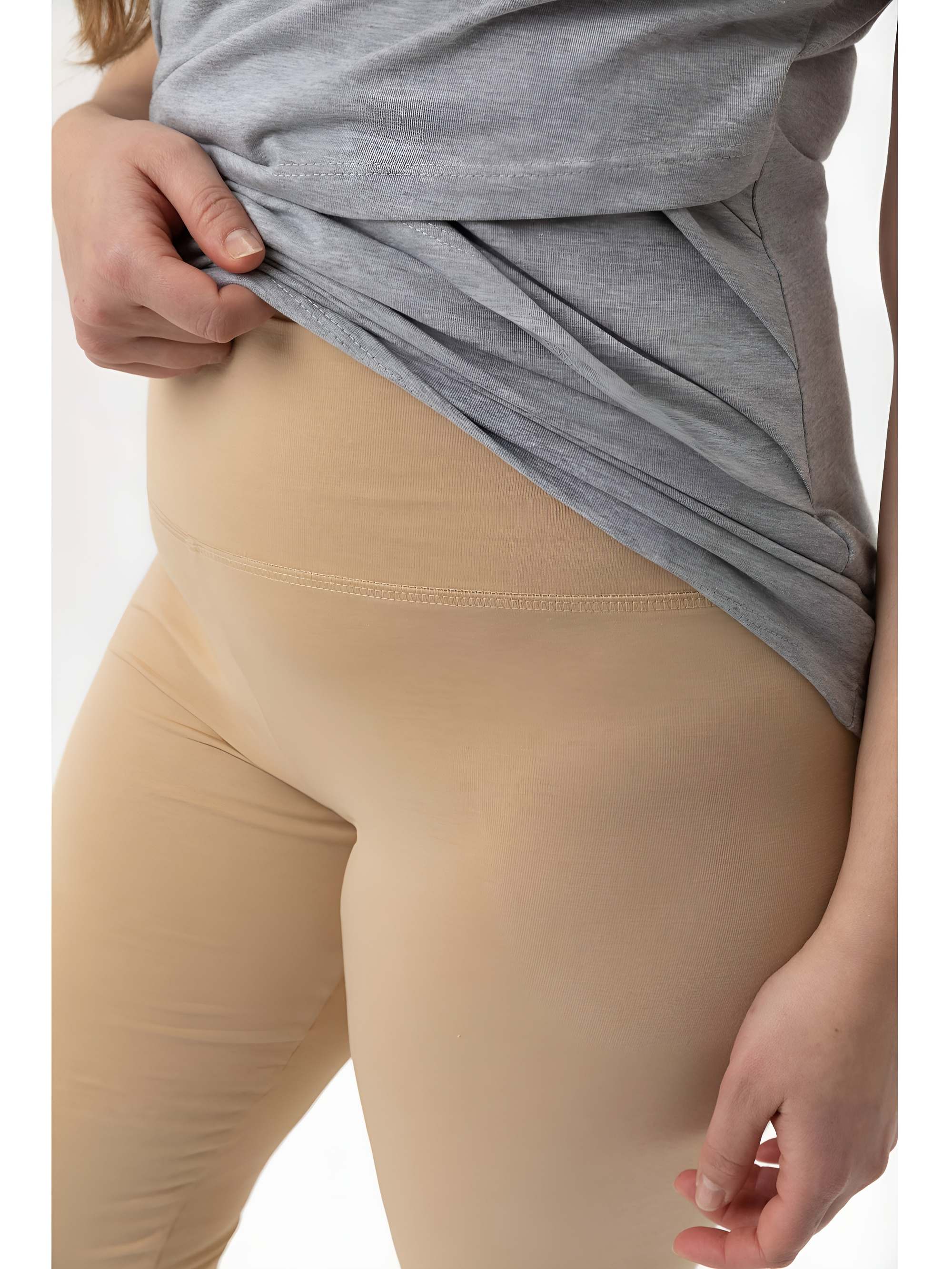 Beżowe legginsy damskie