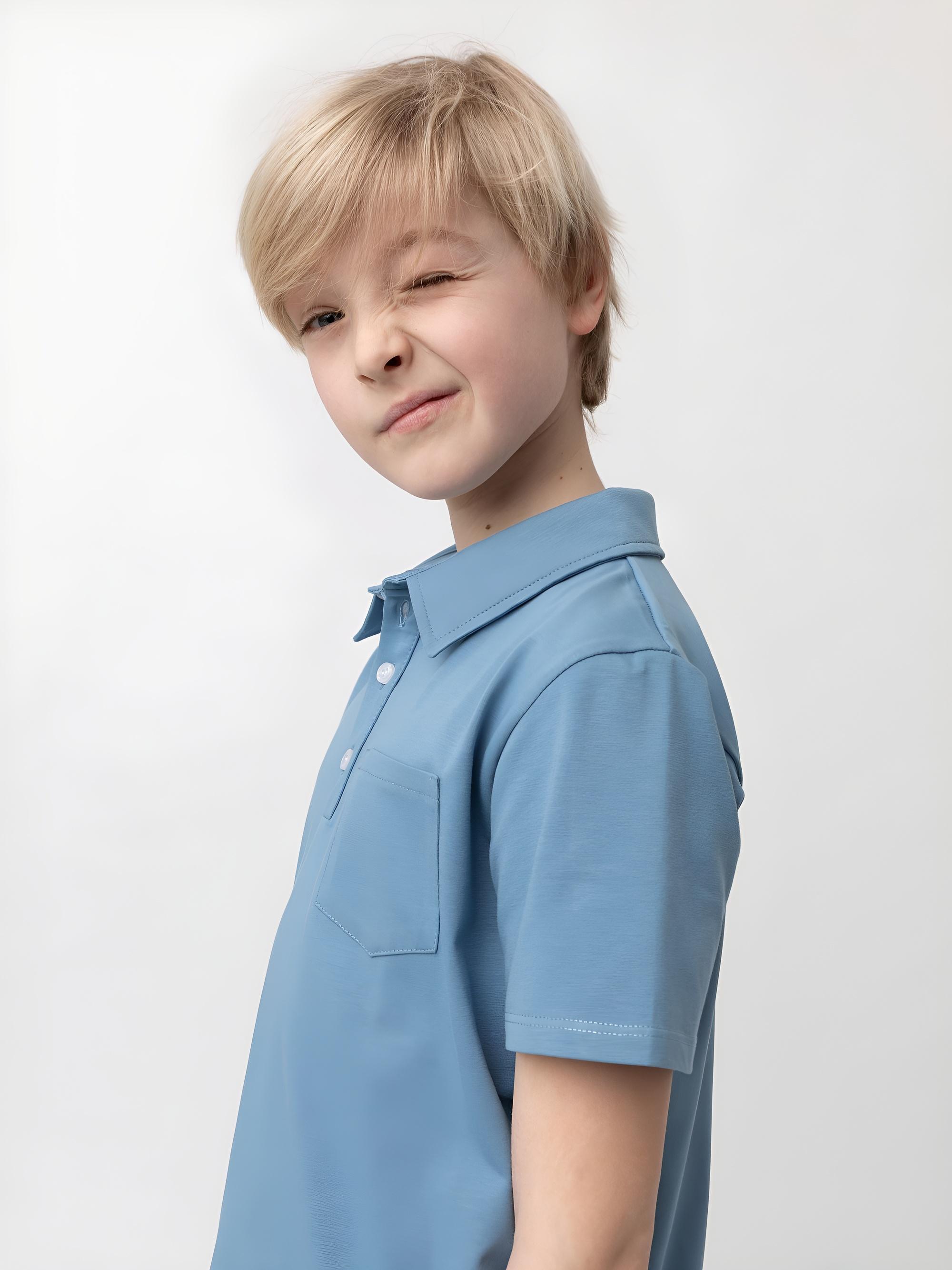 Błękitna koszulka polo Junior